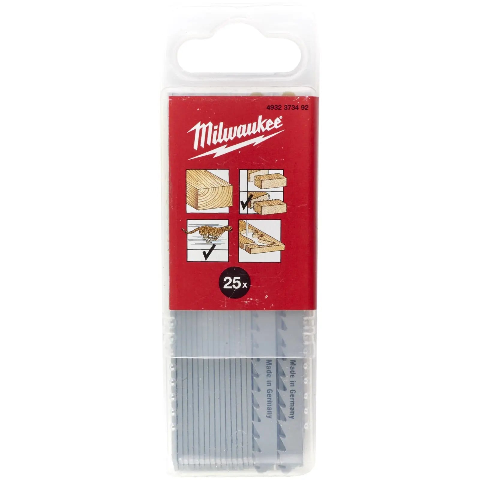 Milwaukee Jigsaw Blades Wood Plastic Curved Cutting Blade 75mm x 4mm T244D 25 Pieces White Rose Tools