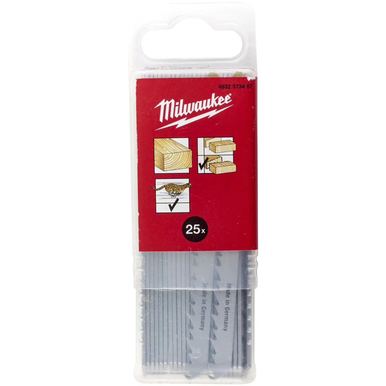 Milwaukee Jigsaw Blades Wood Plastic Fast Cut Blade 75mm x 4mm T144D 25 Pieces White Rose Tools