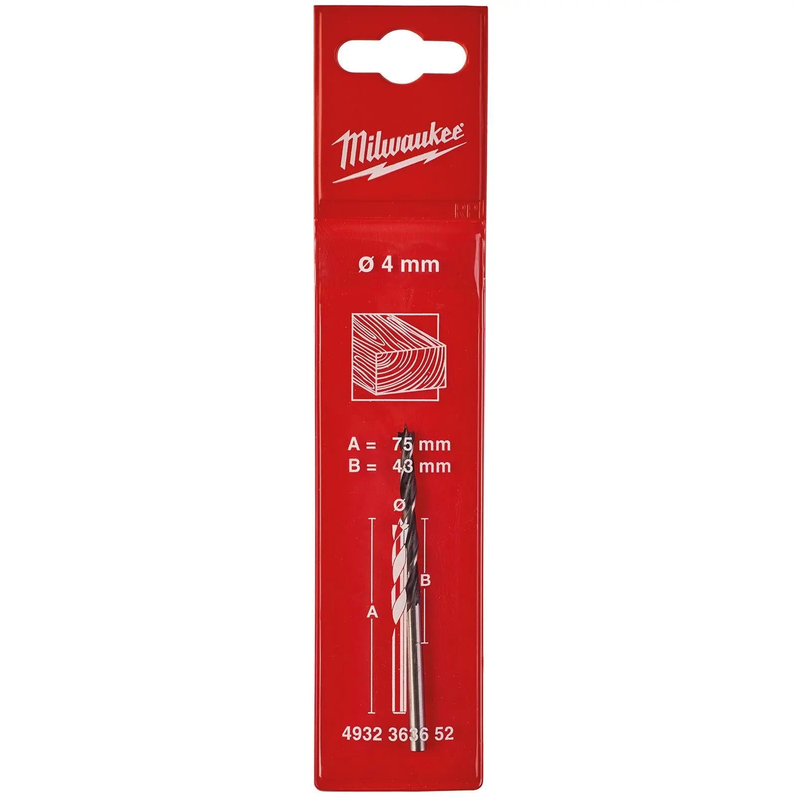 Milwaukee Lip and Spur Brad Point Wood Drill Bits