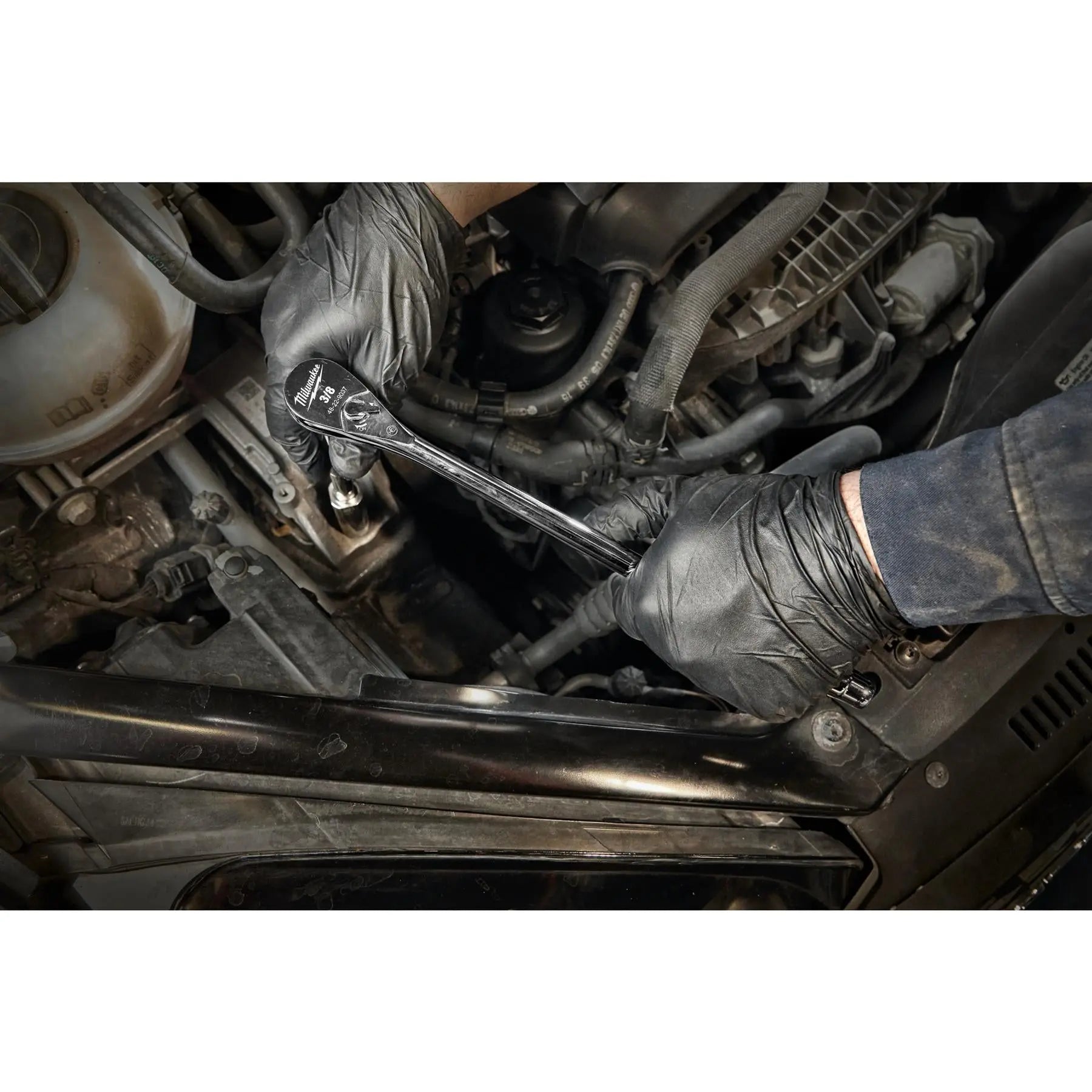 Milwaukee Long Ratchet Handle Socket Wrench 3/8" Drive 305mm White Rose Tools