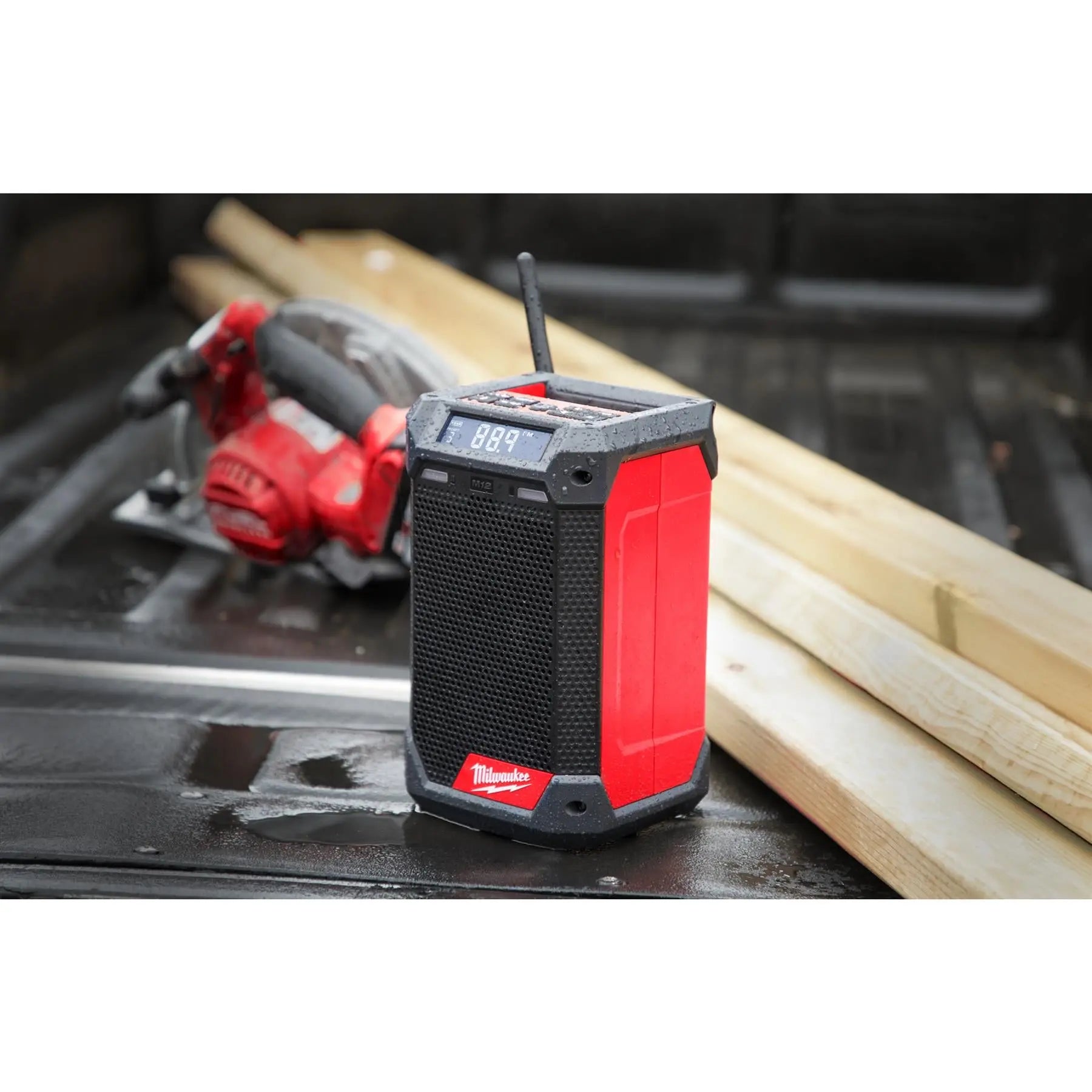 Milwaukee M12 12V Cordless Radio Charger DAB+ Bare Unit M12RCDAB+-0 White Rose Tools