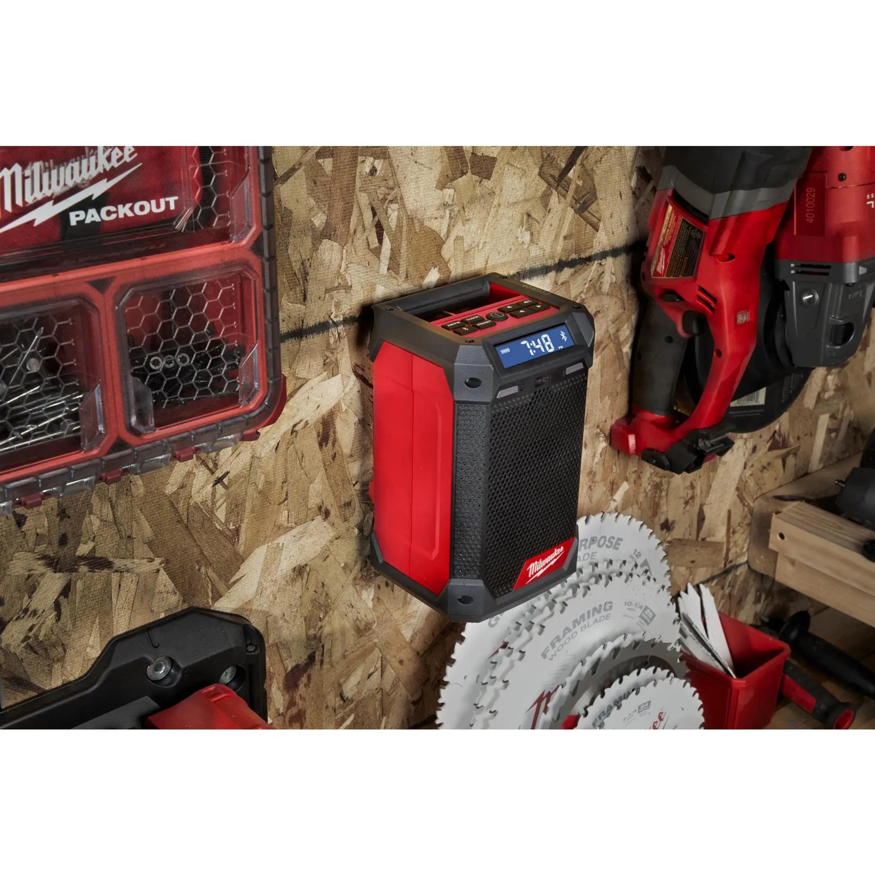 Milwaukee M12 12V Cordless Radio Charger DAB+ Bare Unit M12RCDAB+-0 White Rose Tools