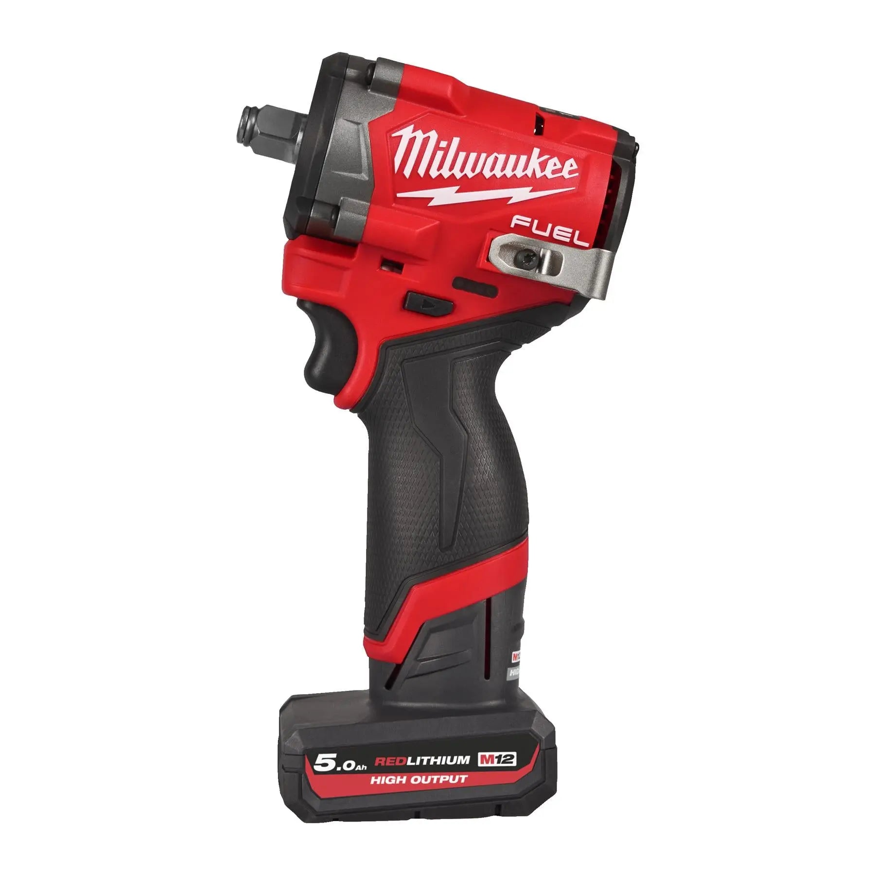 Milwaukee M12 Fuel 12V 1/2" Drive Cordless Compact Impact Wrench Friction Ring 2 x 5Ah HO Battery + Charger M12FCIWF12G3-502X White Rose Tools