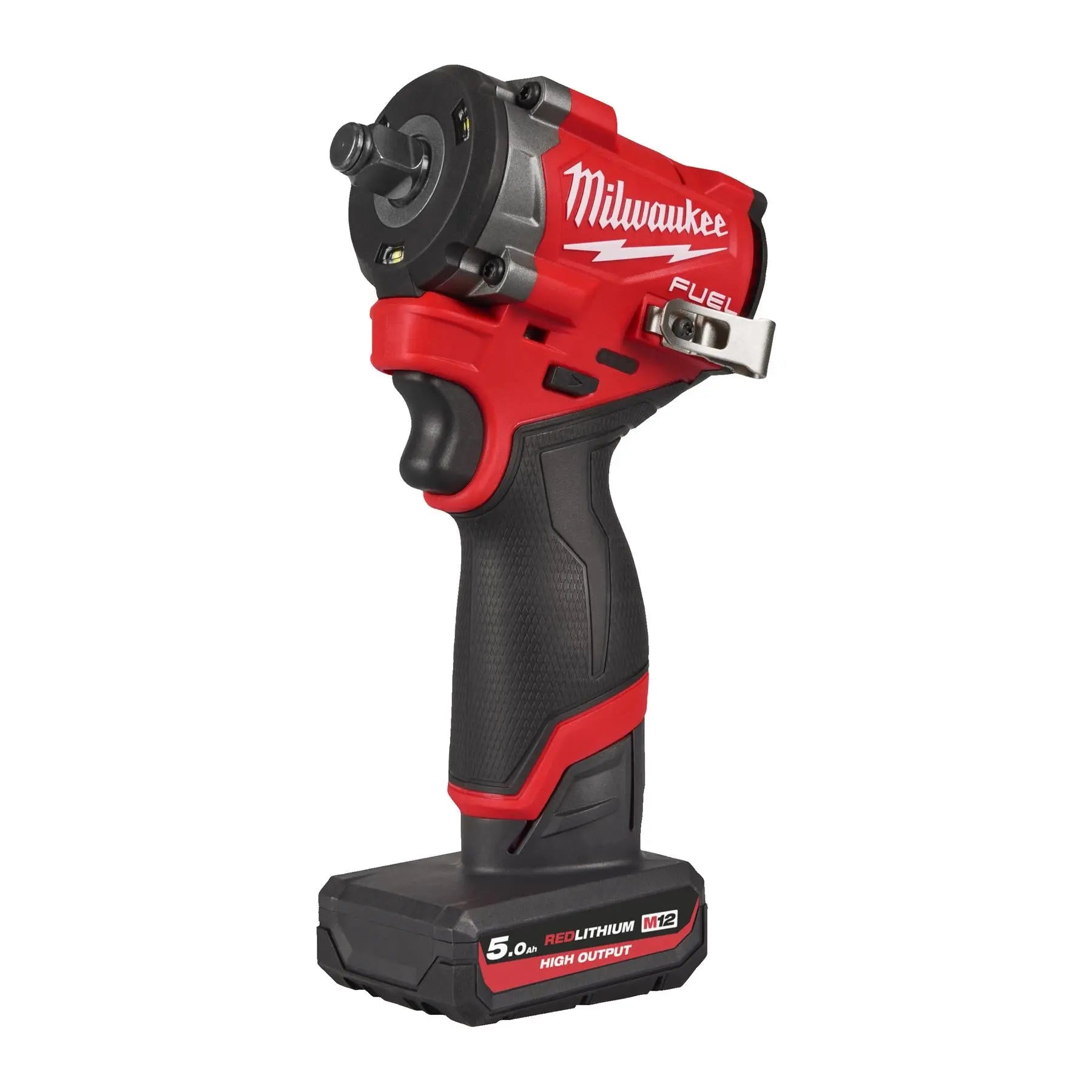 Milwaukee M12 Fuel 12V 1/2" Drive Cordless Compact Impact Wrench Friction Ring 2 x 5Ah HO Battery + Charger M12FCIWF12G3-502X White Rose Tools