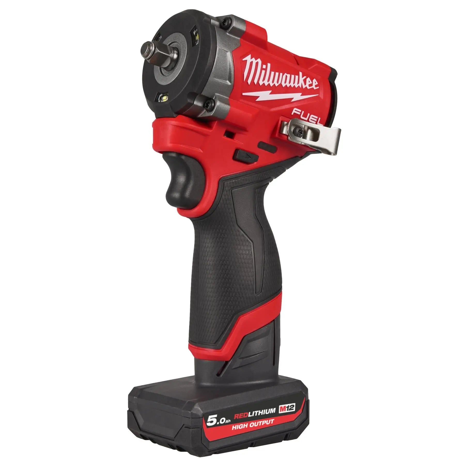 Milwaukee M12 Fuel 12V 3/8" Drive Cordless Compact Impact Wrench Friction Ring 2 x 5Ah HO Battery + Charger M12FCIWF38G3-502X White Rose Tools