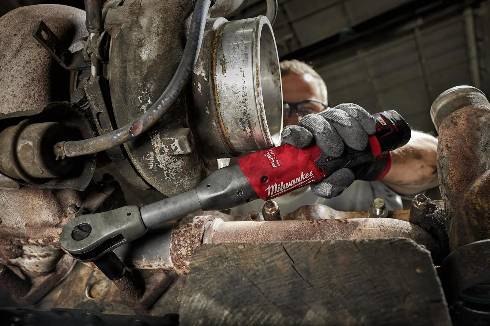 Milwaukee M12 Fuel 12V 3/8" Drive Cordless Extended Reach Ratchet Bare Unit M12FIR38LR-0 White Rose Tools