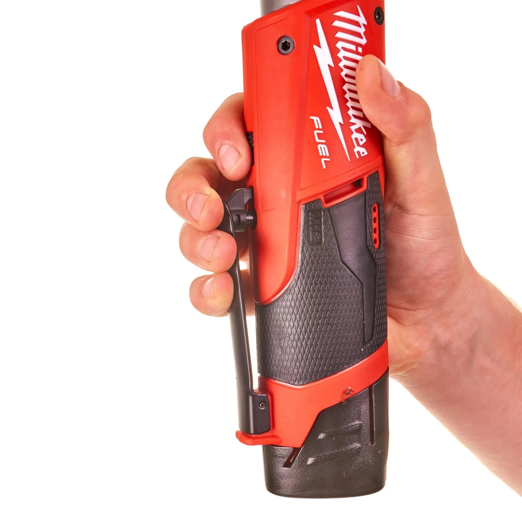Milwaukee M12 Fuel 12V 3/8" Drive Cordless Sub Compact Ratchet 2Ah Battery + Charger M12FIR38-201B White Rose Tools