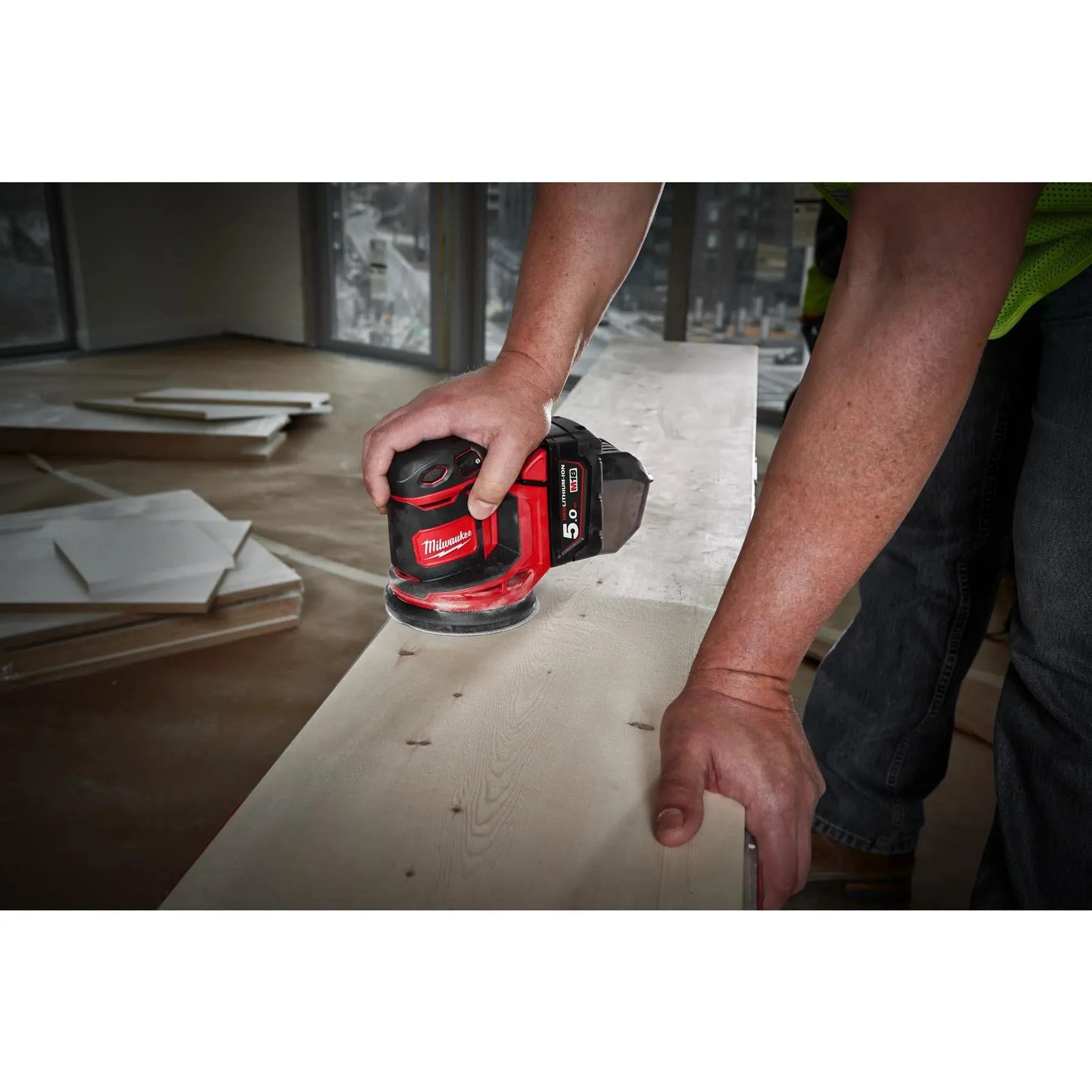 Milwaukee M18 18V 125mm Cordless Random Orbital Sander Bare Unit M18BOS125-0 White Rose Tools