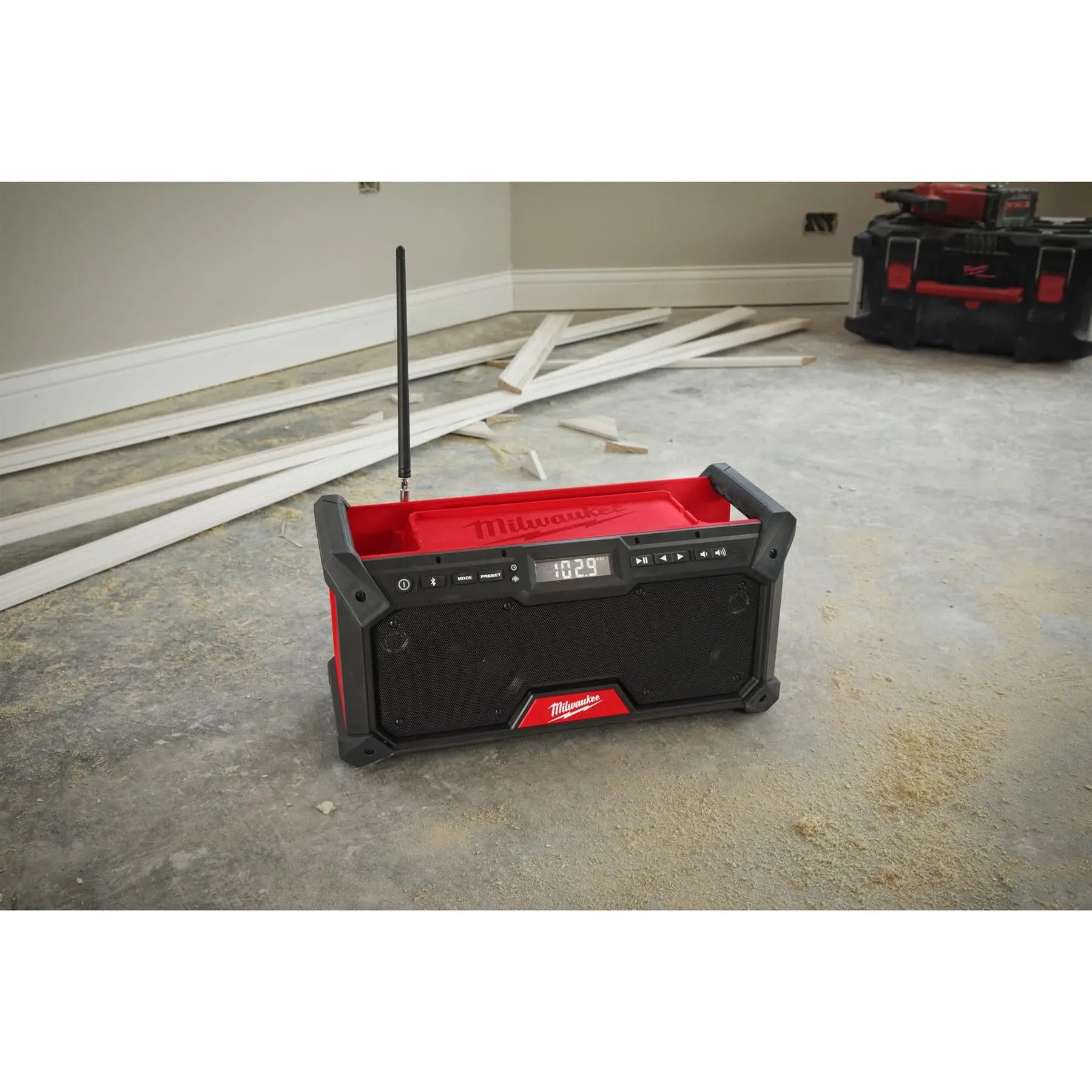 Milwaukee M18 18V Cordless Jobsite Radio DAB+ Bare Unit M18RADDAB+G2-0 White Rose Tools