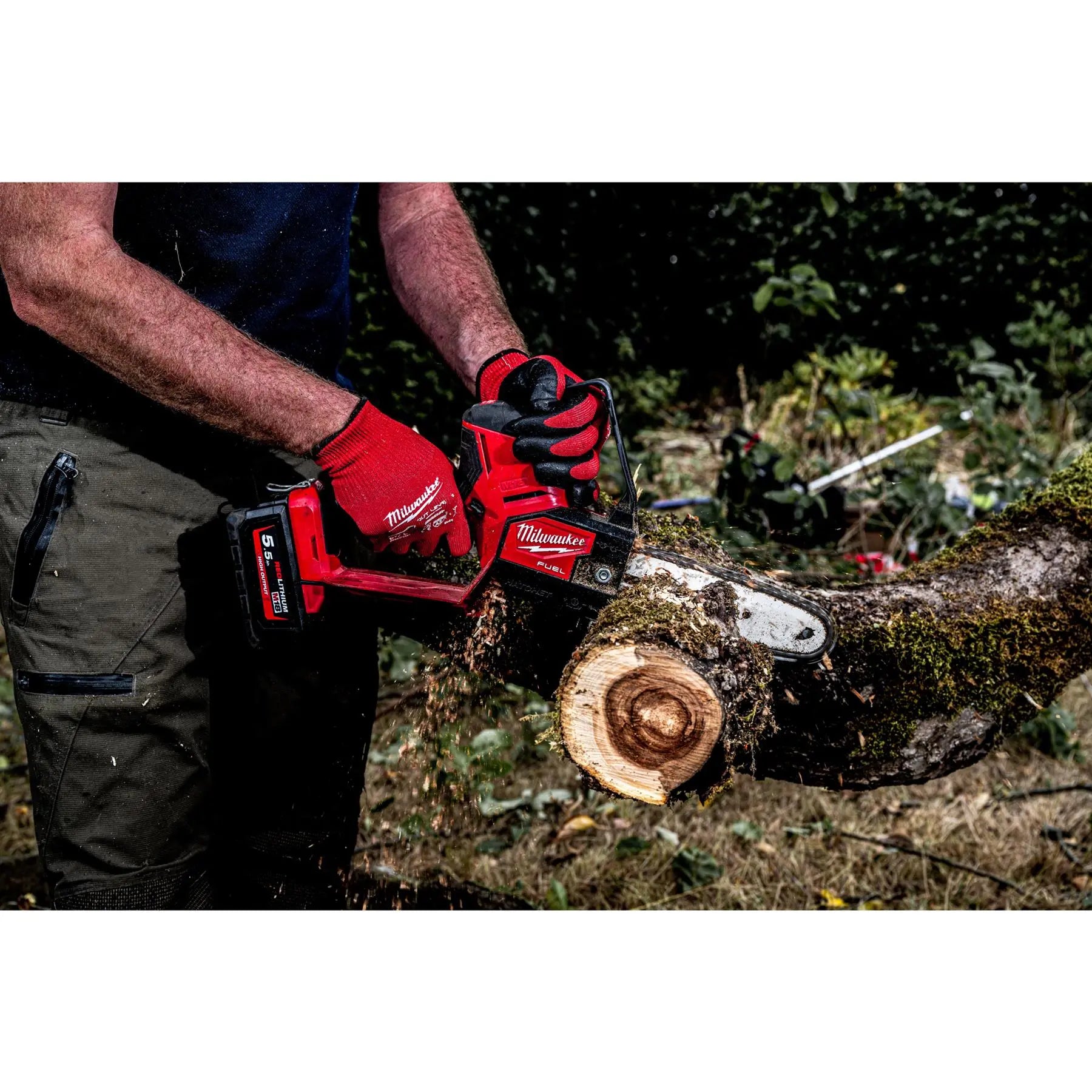 Milwaukee M18 18V FUEL HATCHET Pruning Saw 20cm Brushless Bare Unit M18FHS20-0 White Rose Tools