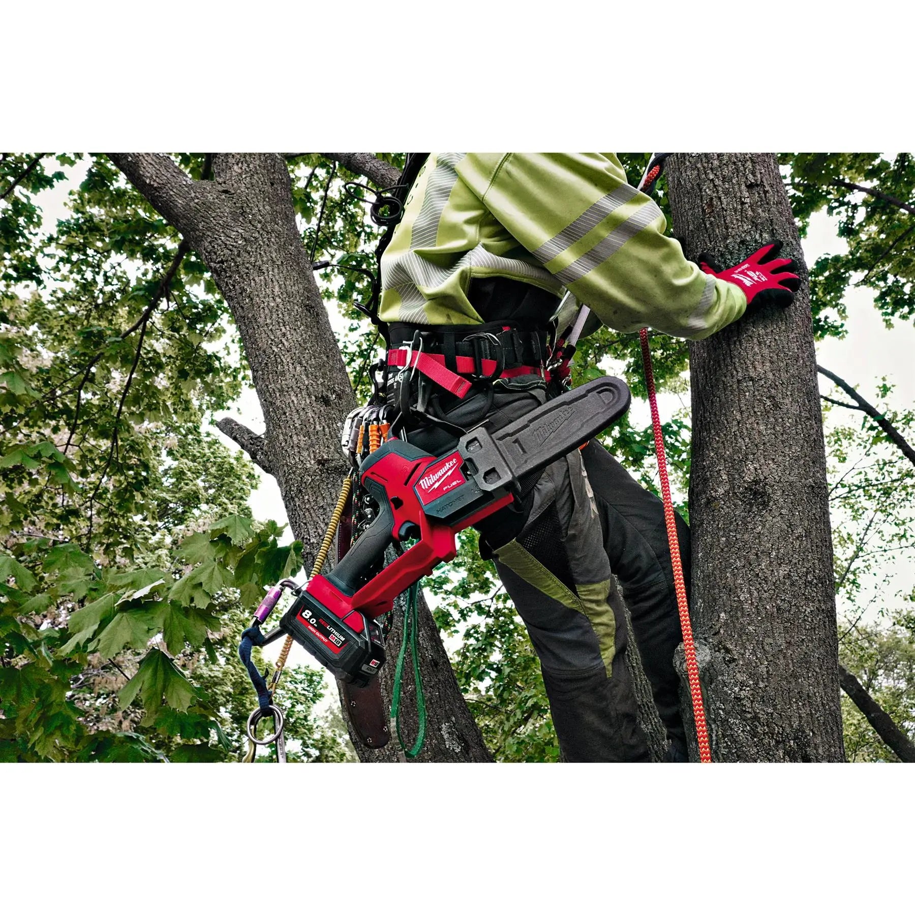Milwaukee M18 18V FUEL HATCHET Pruning Saw 20cm Brushless Bare Unit M18FHS20-0 White Rose Tools
