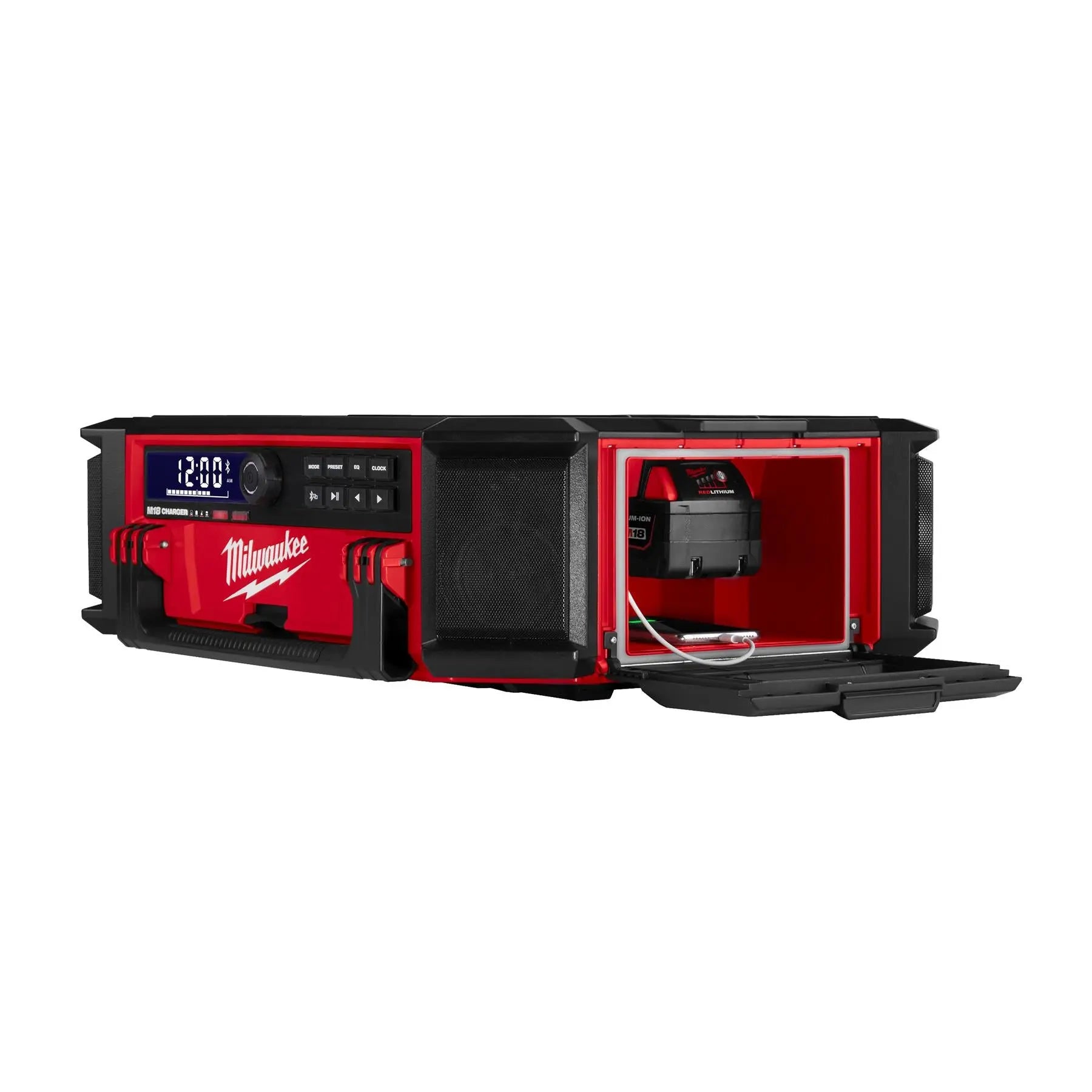 Milwaukee M18 18V PACKOUT Radio Charger DAB+ AM/FM Bare Unit M18PRCDAB+-0 White Rose Tools
