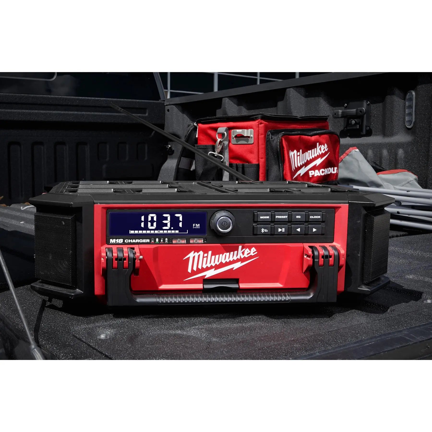 Milwaukee M18 18V PACKOUT Radio Charger DAB+ AM/FM Bare Unit M18PRCDAB+-0 White Rose Tools