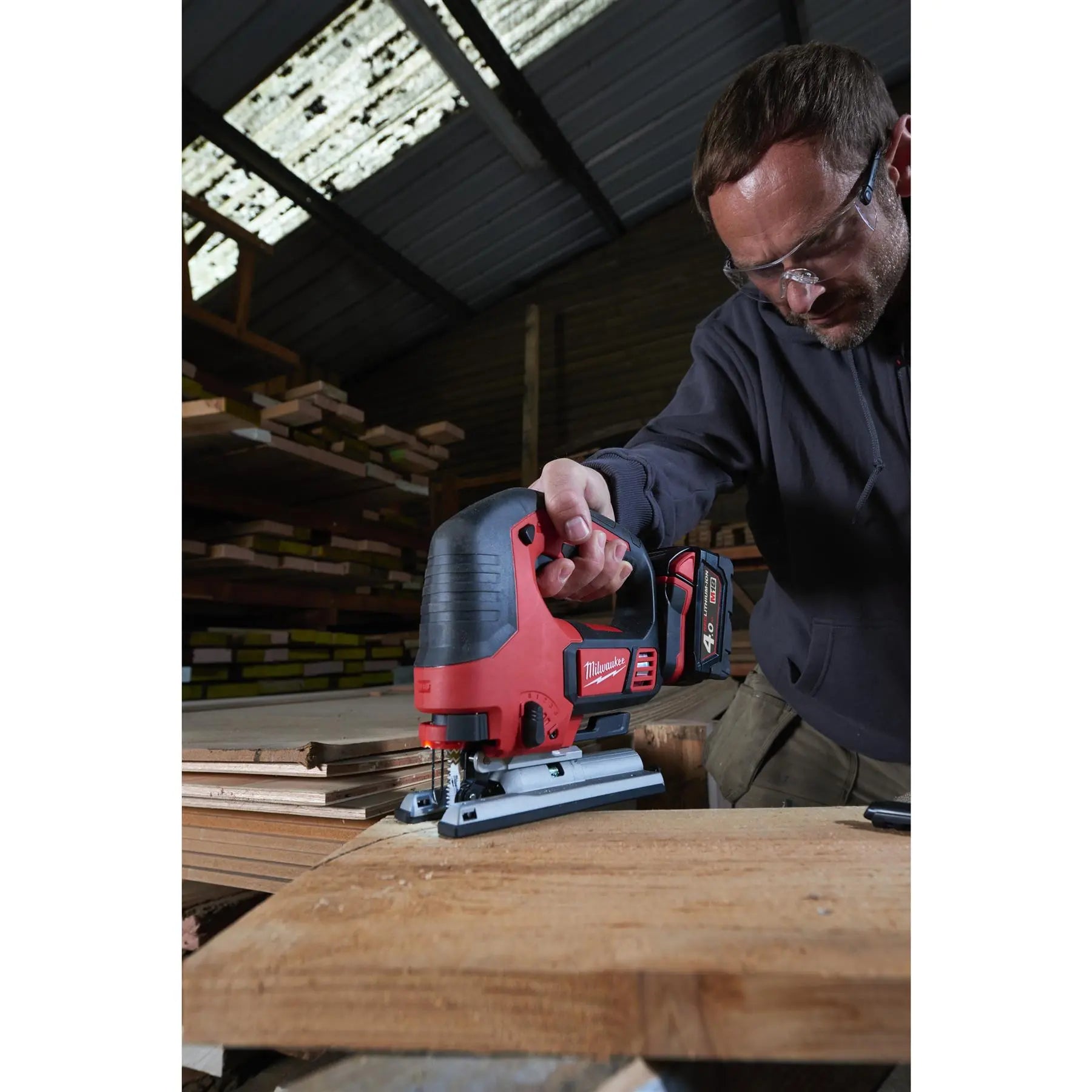Milwaukee M18 18V Top Handle Jigsaw FIXTEC Quick Change Bare Unit M18BJS-0 White Rose Tools