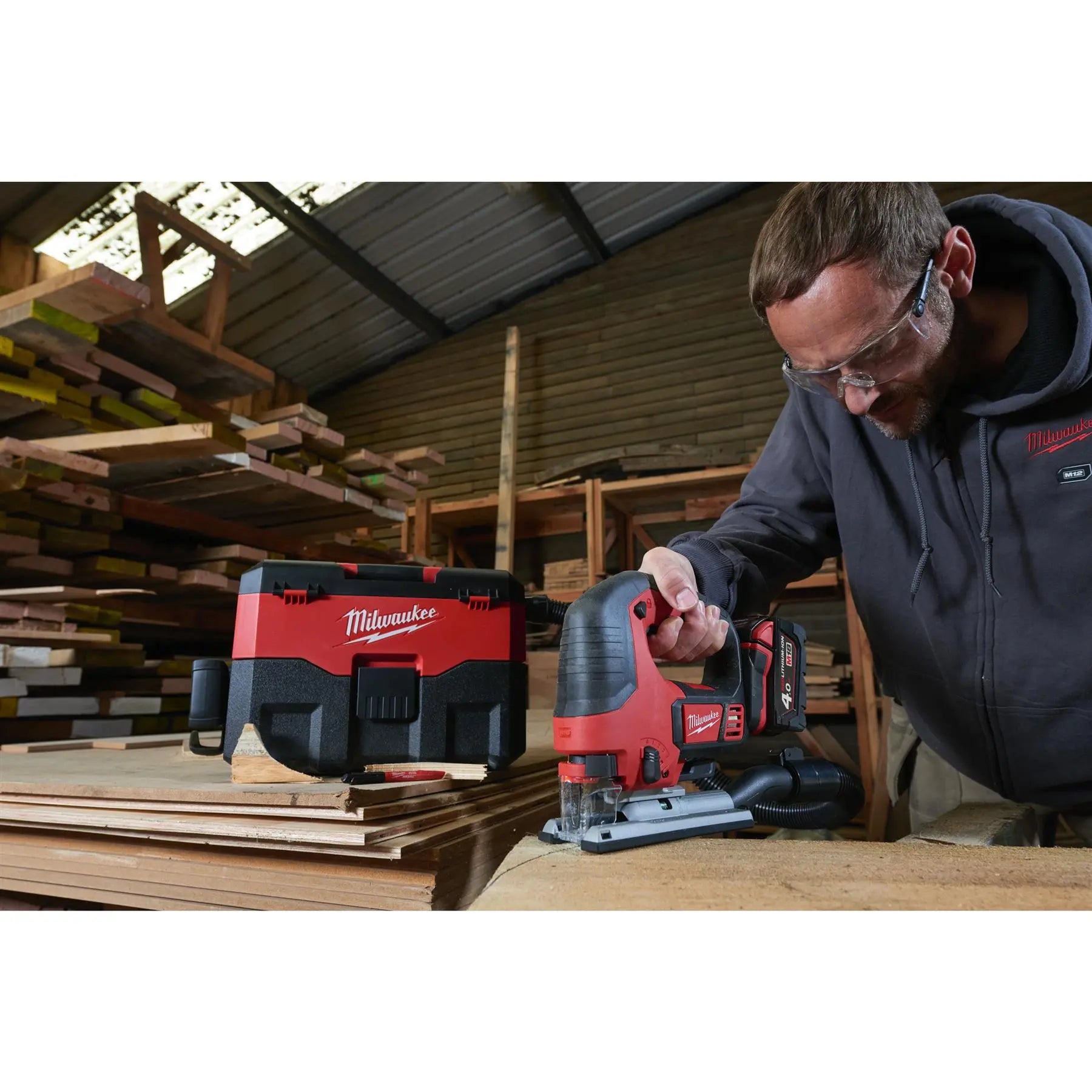 Milwaukee M18 18V Top Handle Jigsaw FIXTEC Quick Change Bare Unit M18BJS-0 White Rose Tools