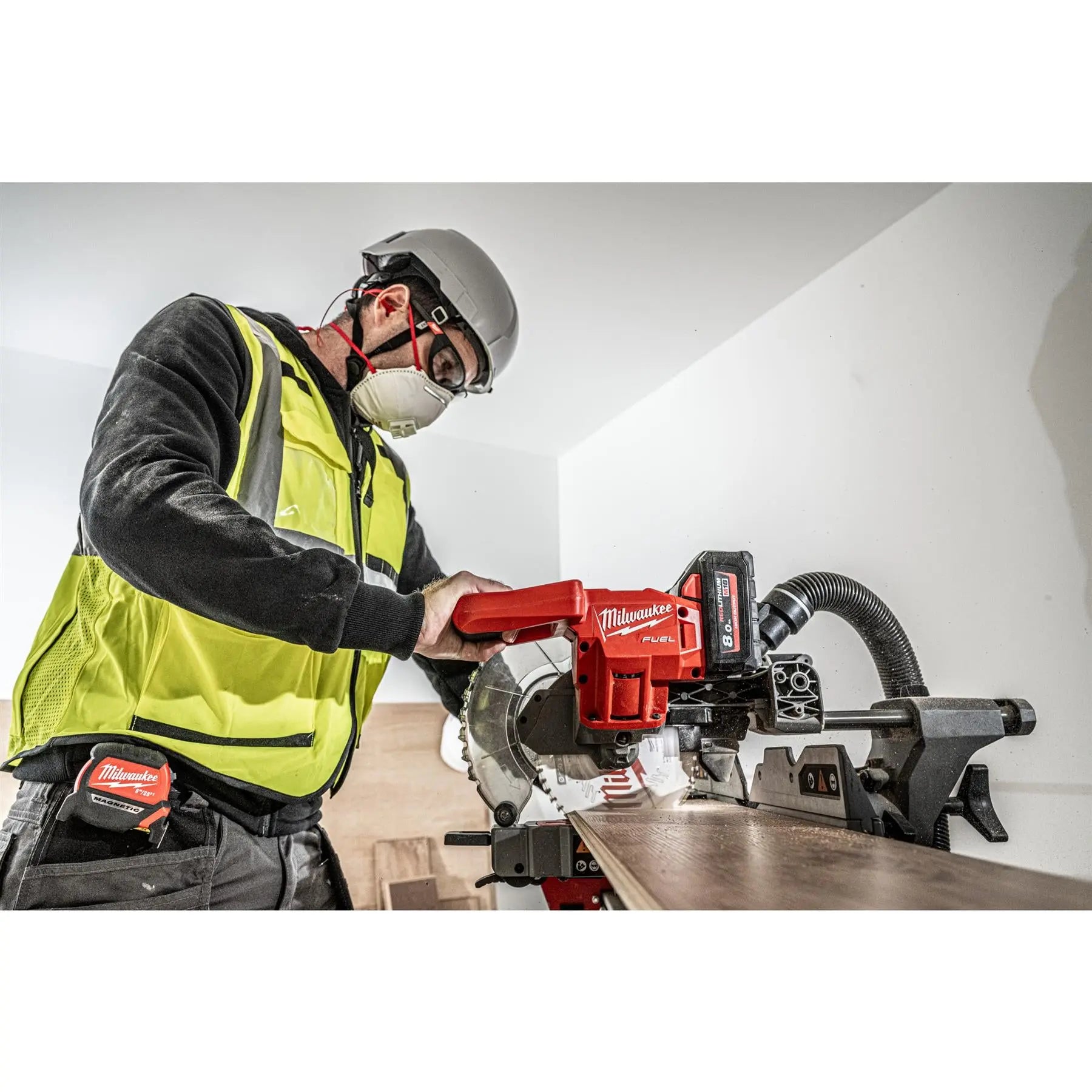 Milwaukee M18 Fuel 18V 190mm Cordless Mitre Saw Bare Unit M18FMS190-0 White Rose Tools