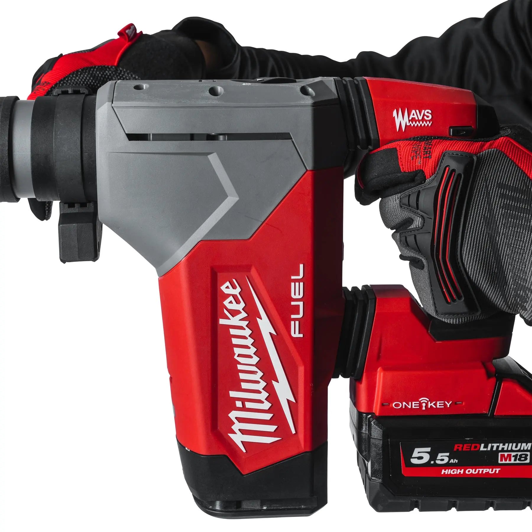 Milwaukee M18 Fuel 18V One-Key 4 Mode 32mm Cordless SDS Plus Hammer Drill Fixtec Chuck HD Box Bare Unit M18ONEFHPX-0X White Rose Tools