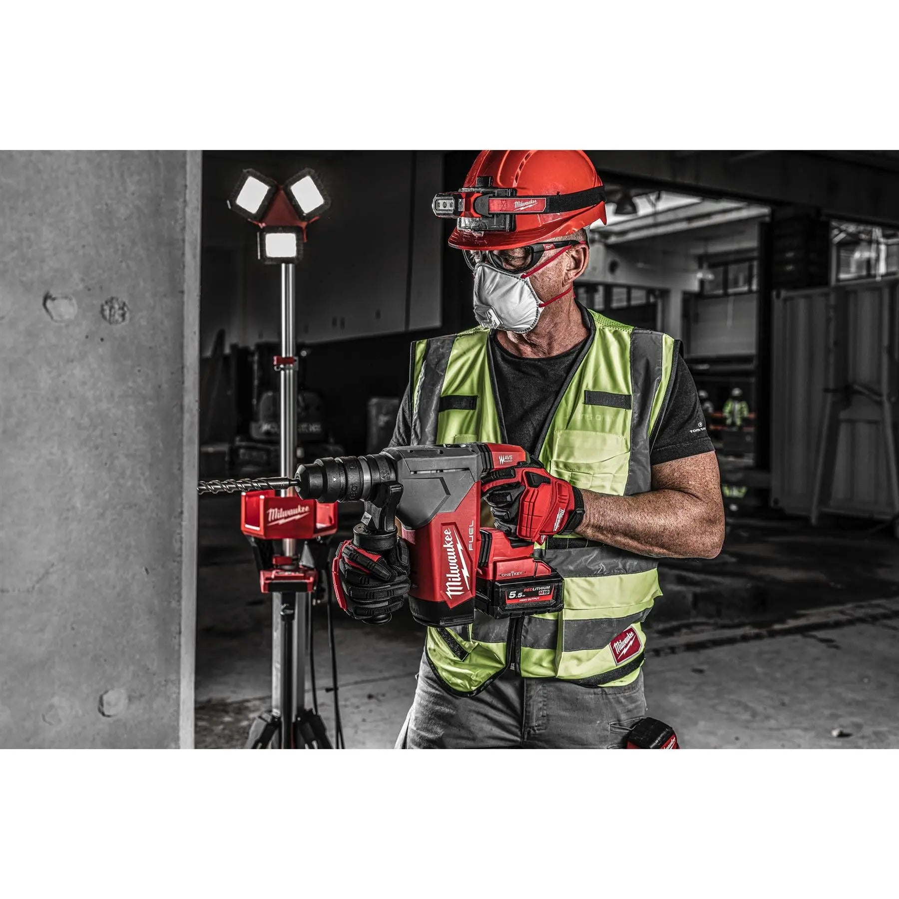 Milwaukee M18 Fuel 18V One-Key 4 Mode 32mm Cordless SDS Plus Hammer Drill Fixtec Chuck HD Box Bare Unit M18ONEFHPX-0X White Rose Tools