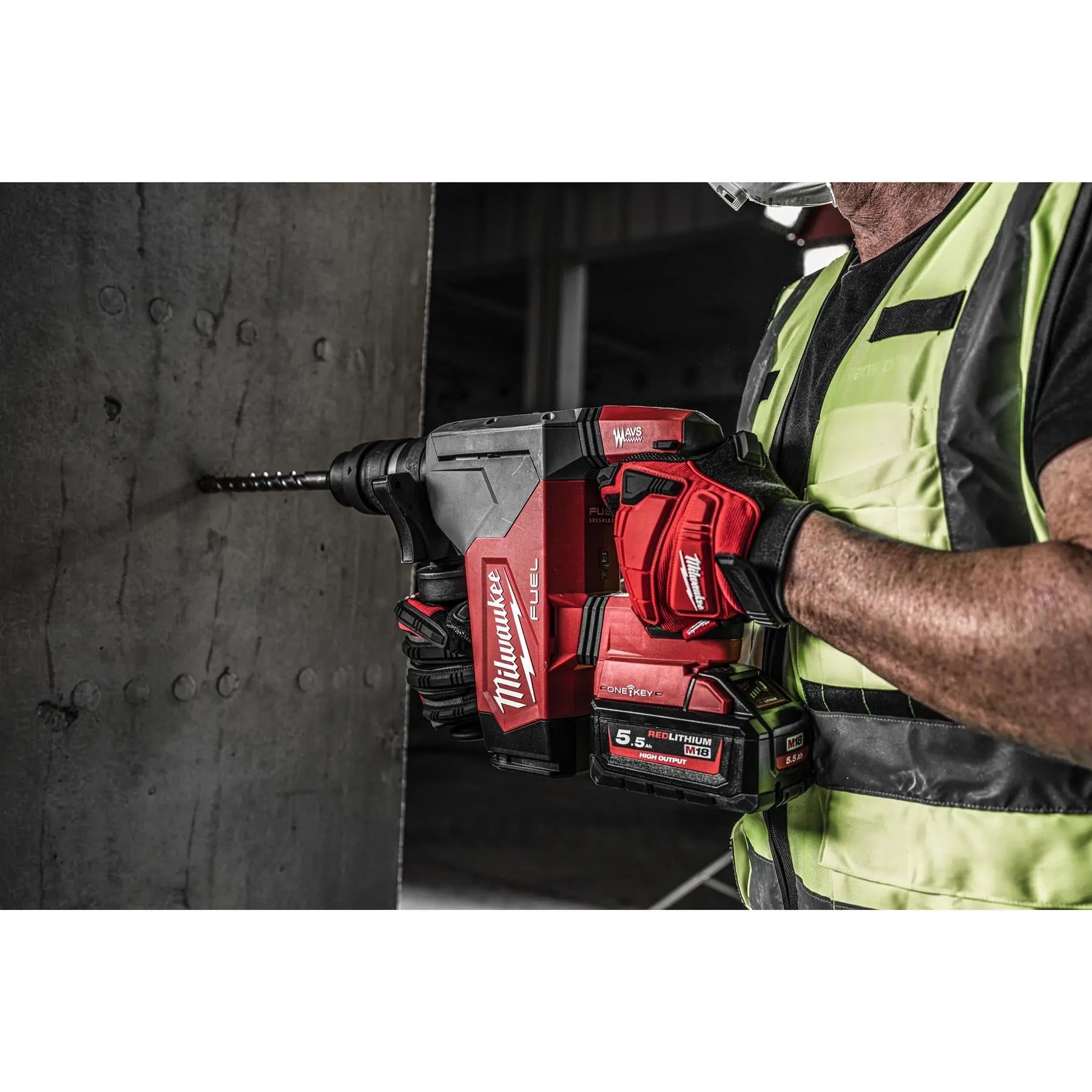 Milwaukee M18 Fuel 18V One-Key 4 Mode 32mm Cordless SDS Plus Hammer Drill Fixtec Chuck HD Box Bare Unit M18ONEFHPX-0X White Rose Tools