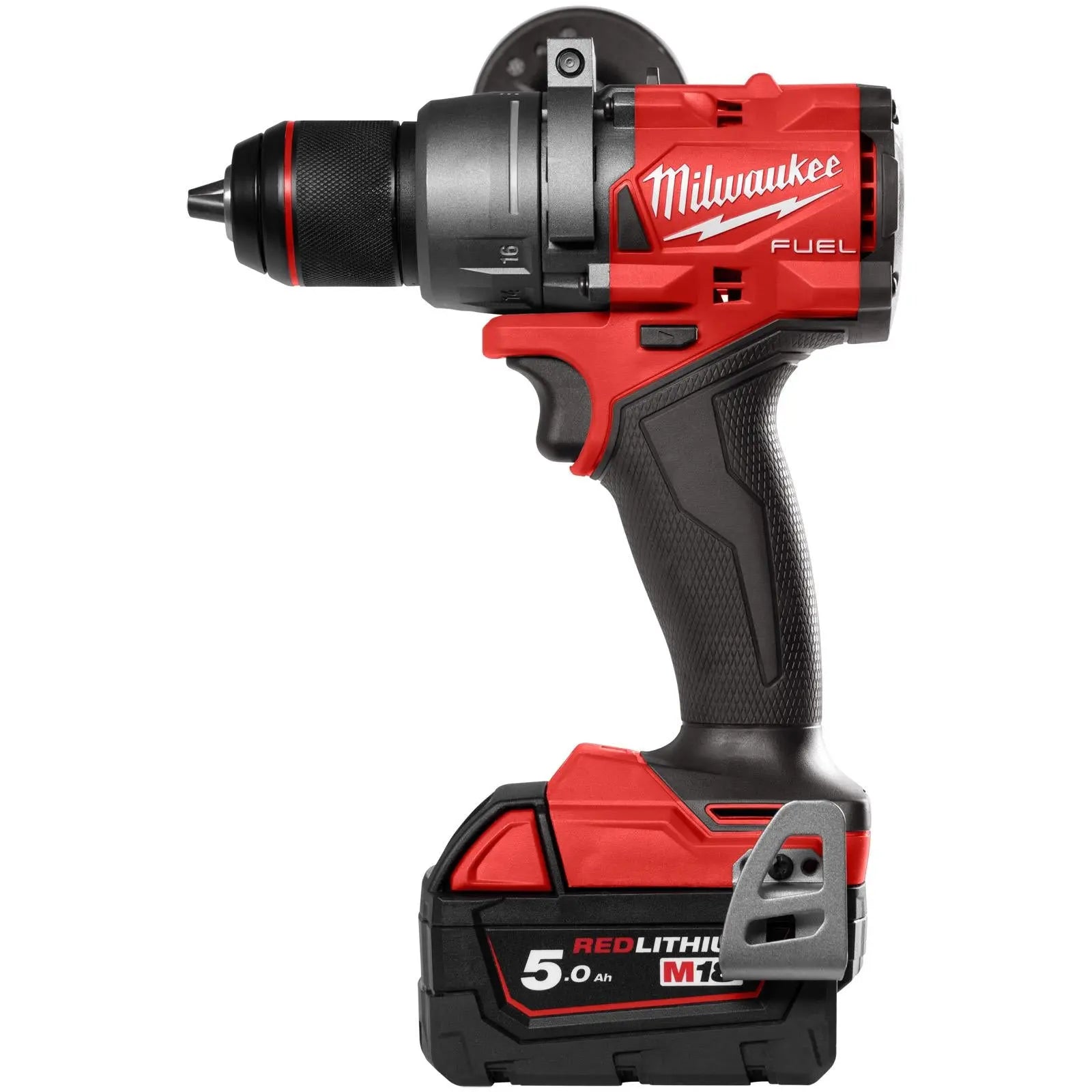 Milwaukee M18 Fuel 18V Percussion Cordless Combi Drill 2 x 5Ah Batteries and Charger M18FPD3-502X White Rose Tools