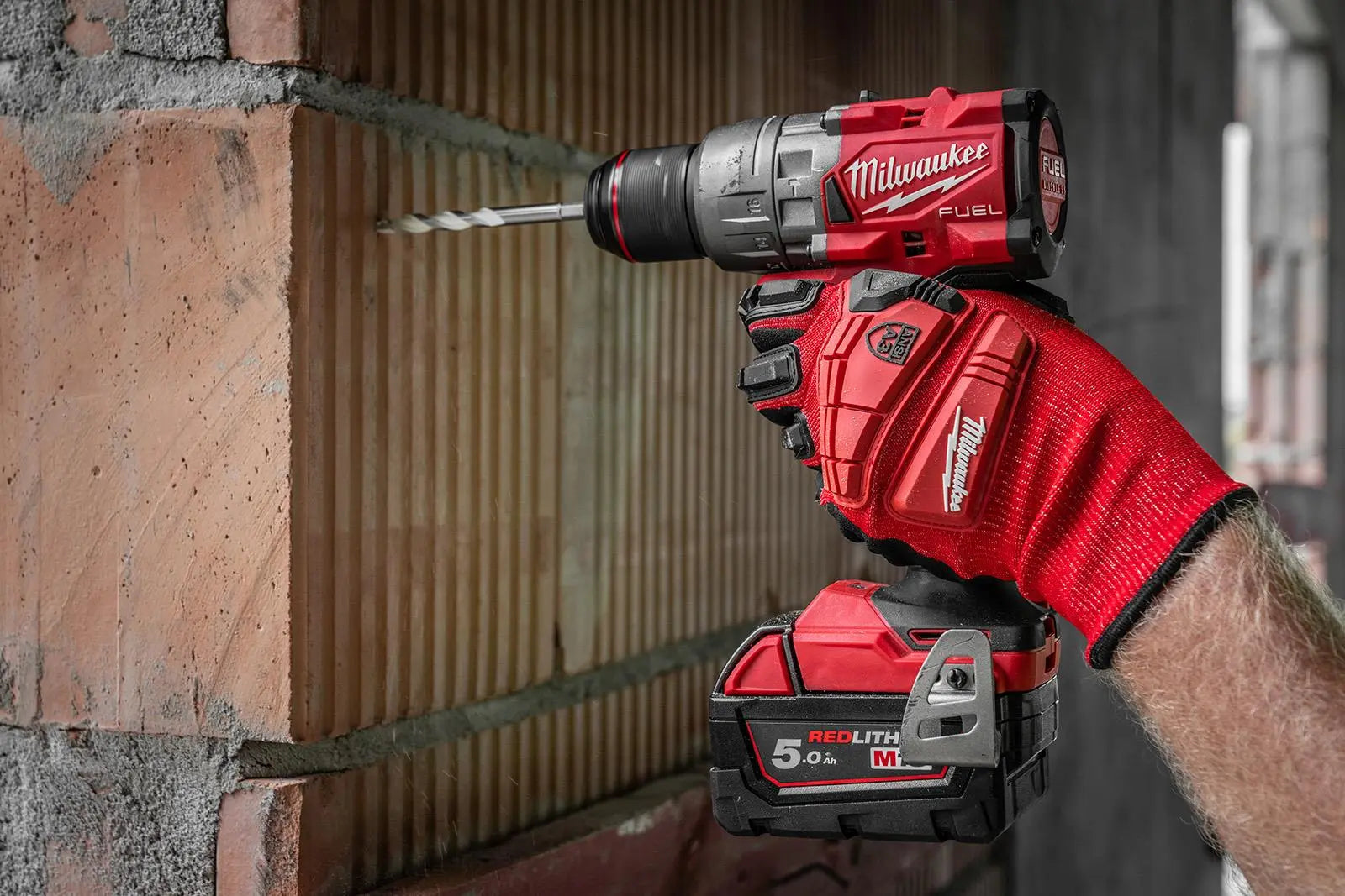 Milwaukee M18 Fuel 18V Percussion Cordless Combi Drill 2 x 5Ah Batteries and Charger M18FPD3-502X White Rose Tools