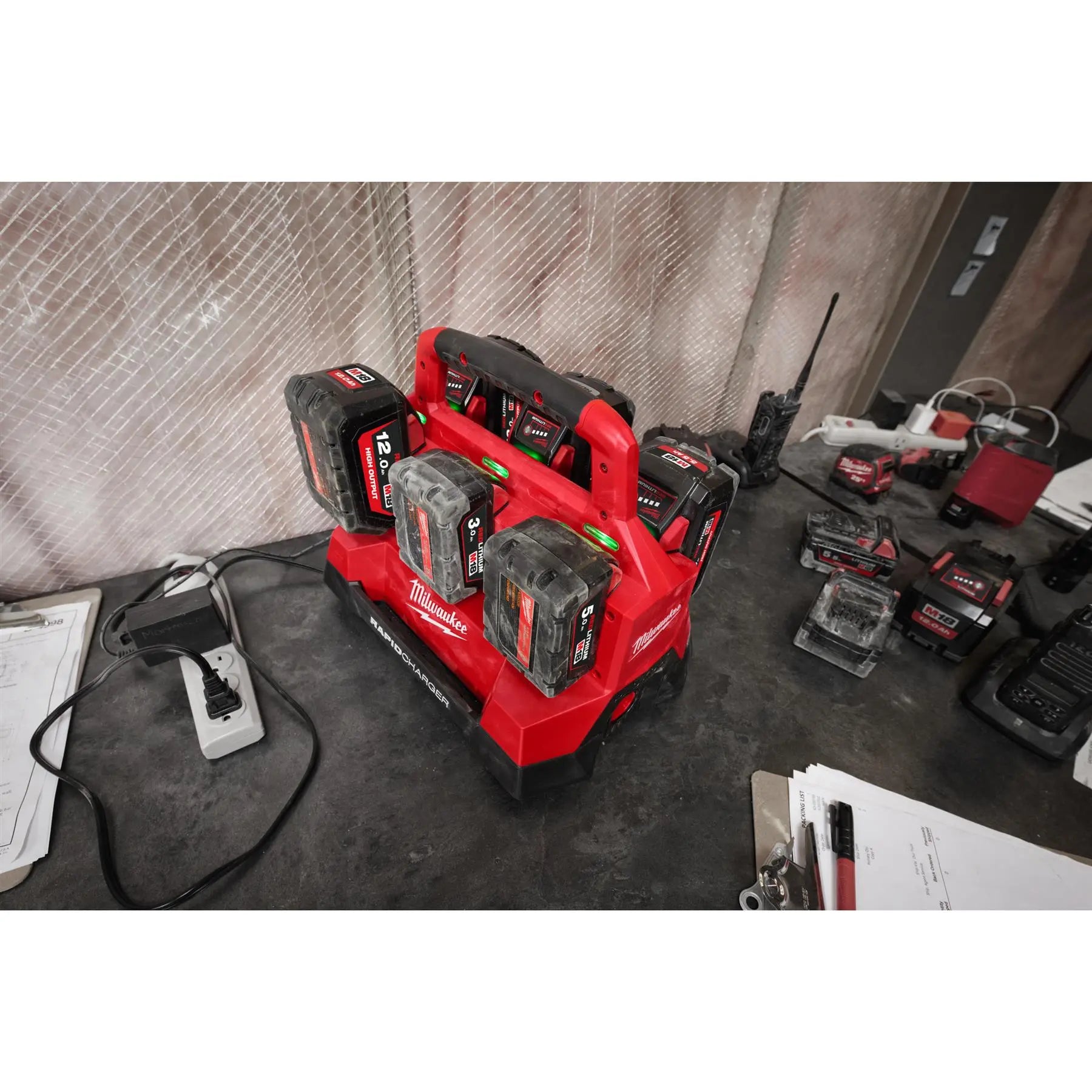 Milwaukee M18 Packout Six Bay Rapid Battery Charger M18PC6 White Rose Tools