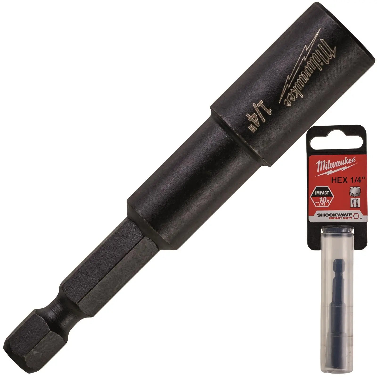 Milwaukee Magnetic Nut Driver Shockwave Impact Duty 1/4" Hex Shank Nut Runner