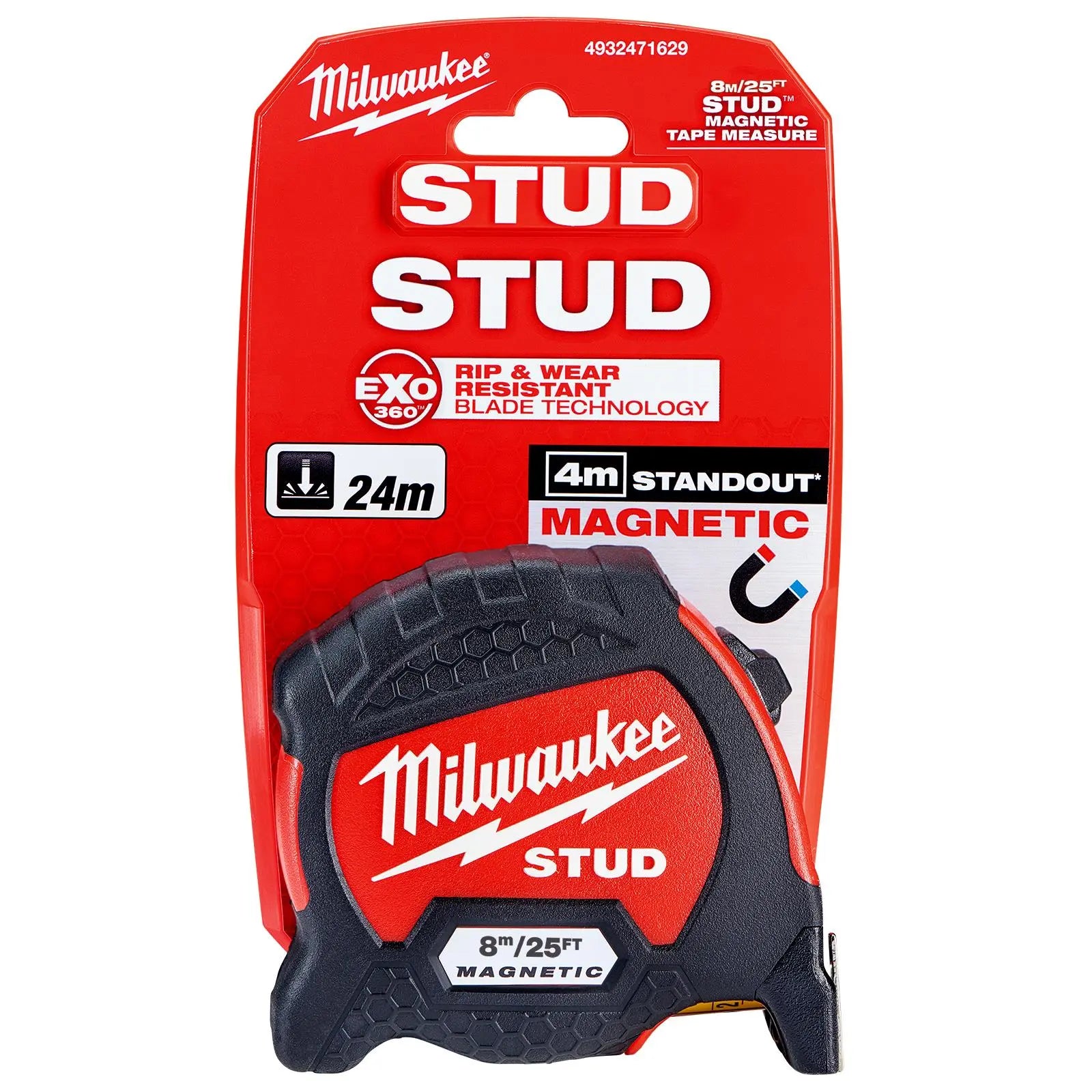 Milwaukee Magnetic Tape Measure 8m 26ft STUD Gen 2 Metric Imperial 33mm Blade Width