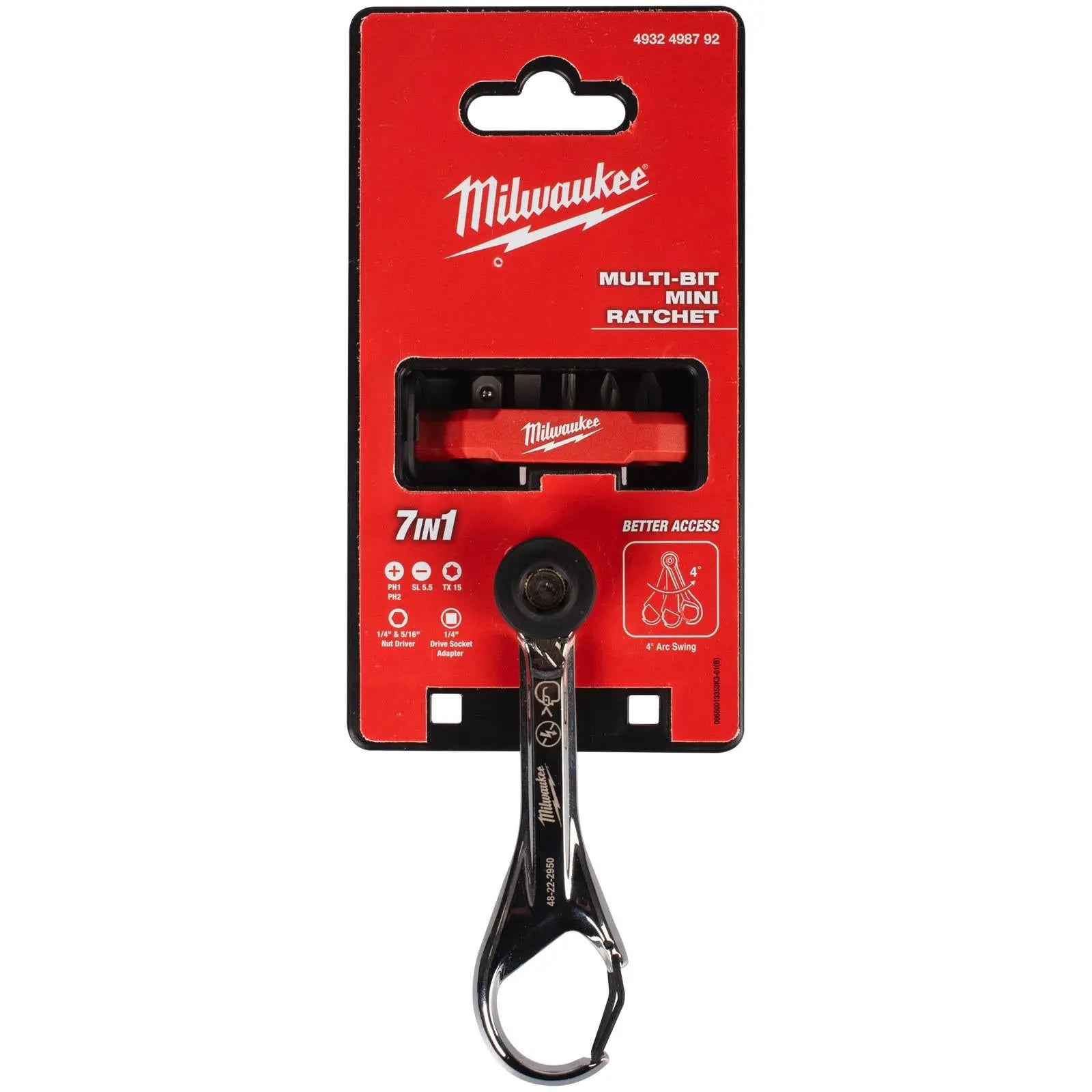 Milwaukee Micro Ratchet 7 in 1 Screwdriver 90 Teeth White Rose Tools