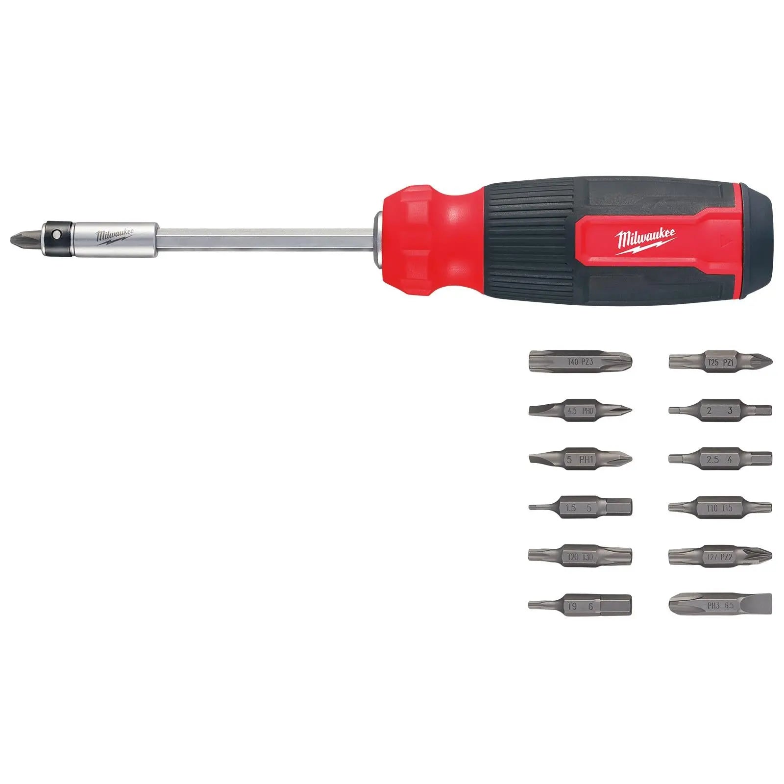 Milwaukee Multi Bit Screwdriver Set 27 in 1 Pozi Phillips Torx Slotted Hex White Rose Tools
