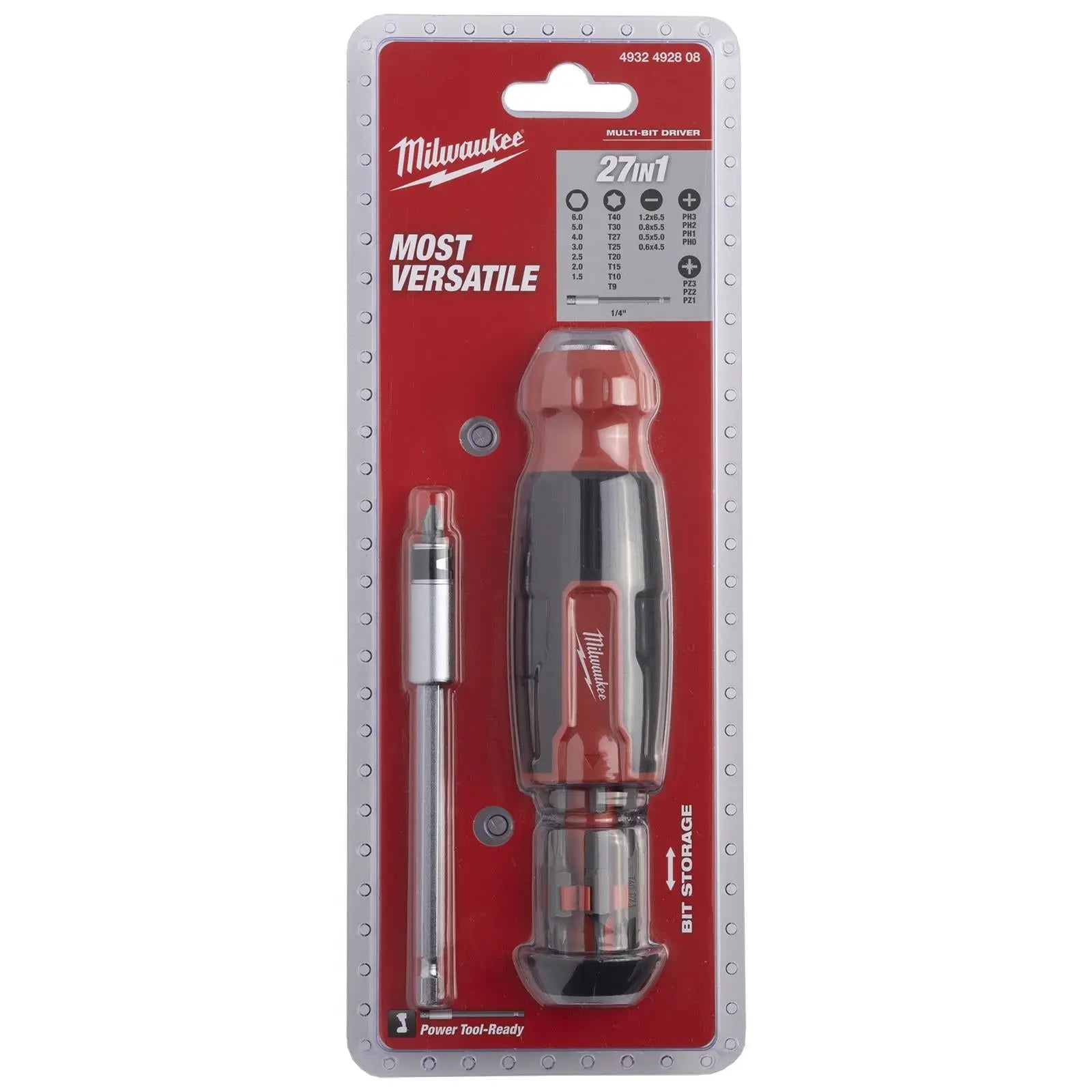 Milwaukee Multi Bit Screwdriver Set 27 in 1 Pozi Phillips Torx Slotted Hex White Rose Tools