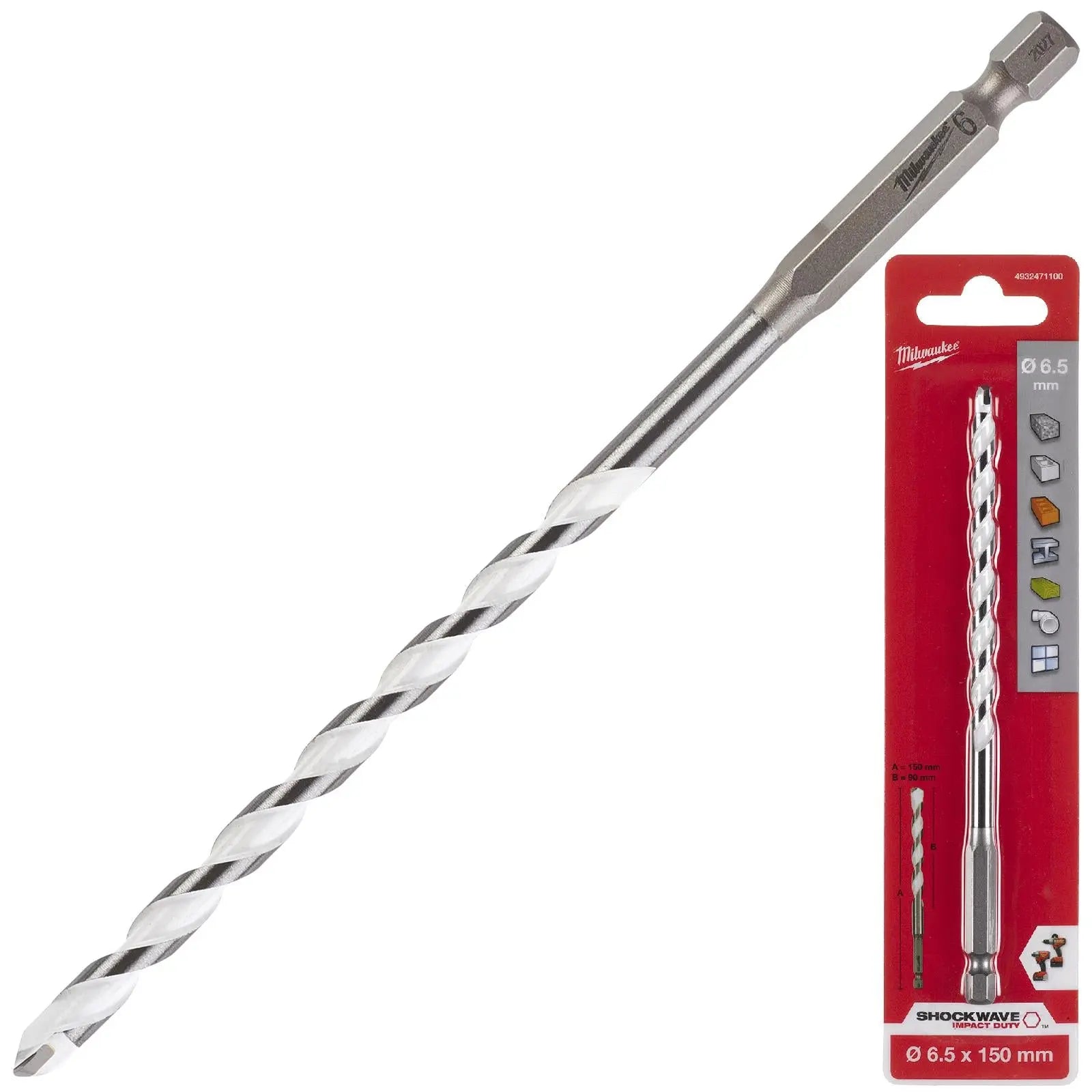 Milwaukee Multi Material Drill Bits Impact Rated TCT for Wood Metal Masonry