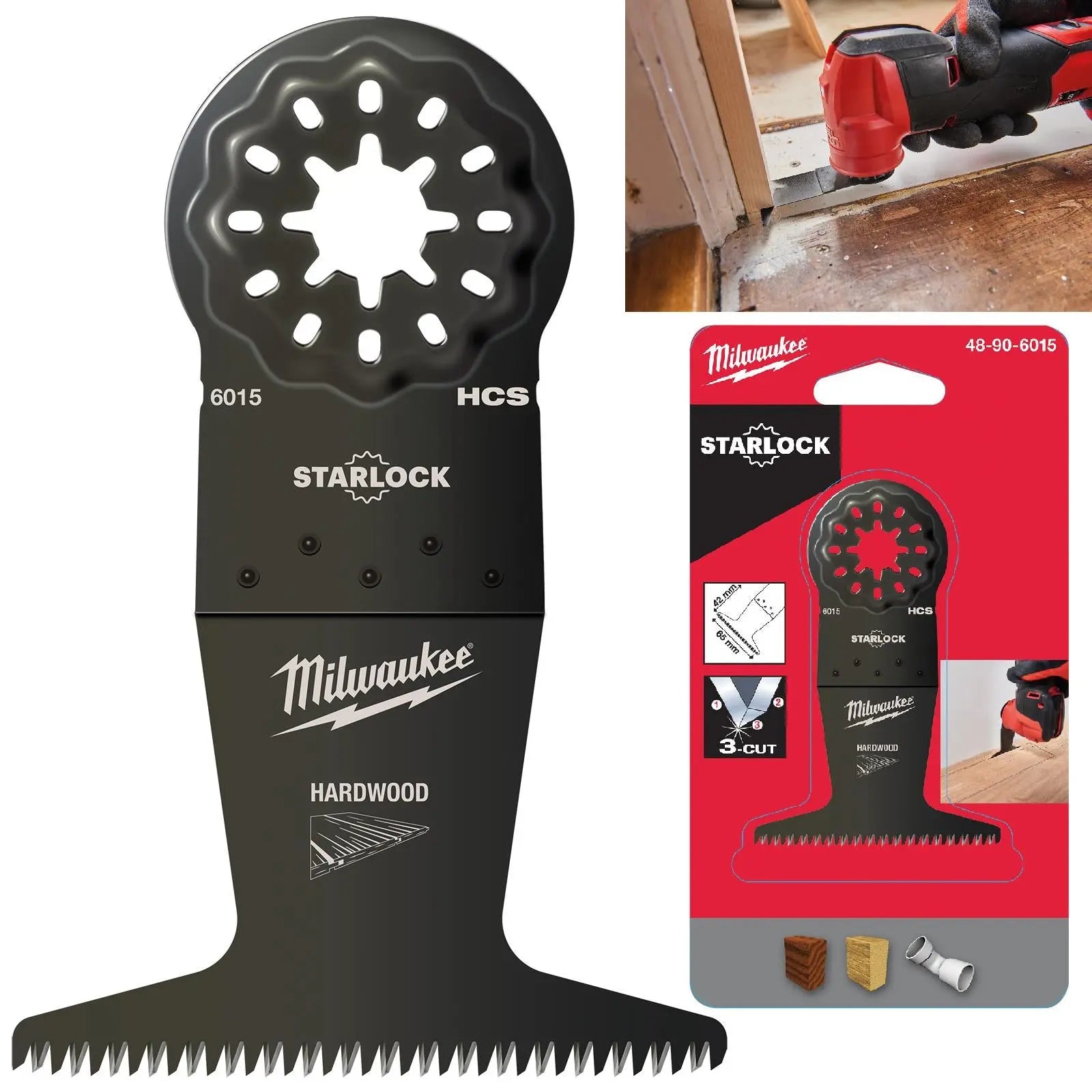 Milwaukee Multi Tool Wood Plunge Cut Cutting Blade 65mm Width x 42mm Length Starlock