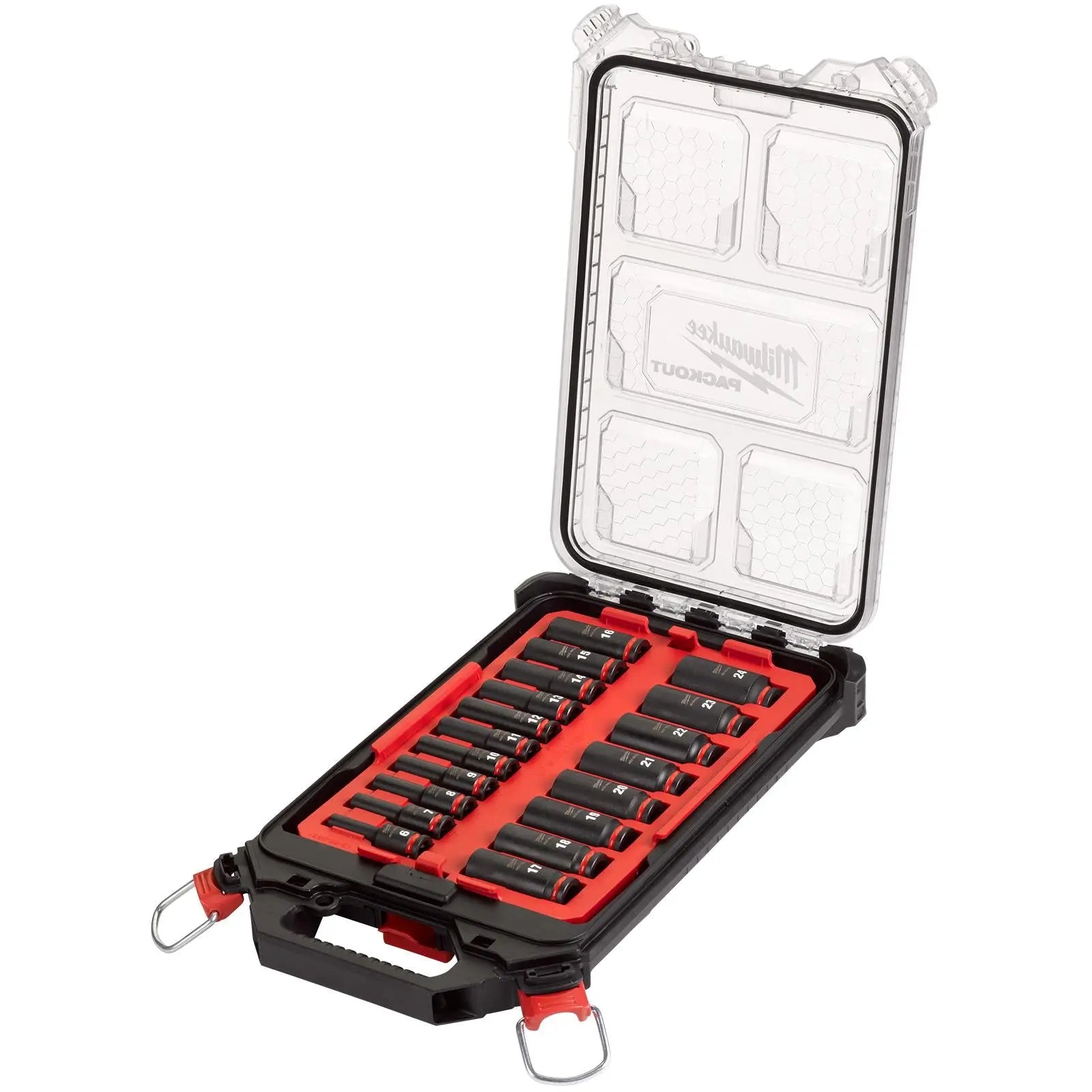 Milwaukee PACKOUT Impact Socket Set 19 Piece 3/8" Drive Deep 6-24mm SHOCKWAVE