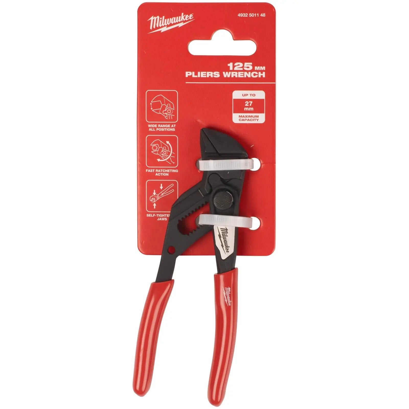 Milwaukee Pliers Wrench 125mm Quick Adjust Smooth Jaws White Rose Tools