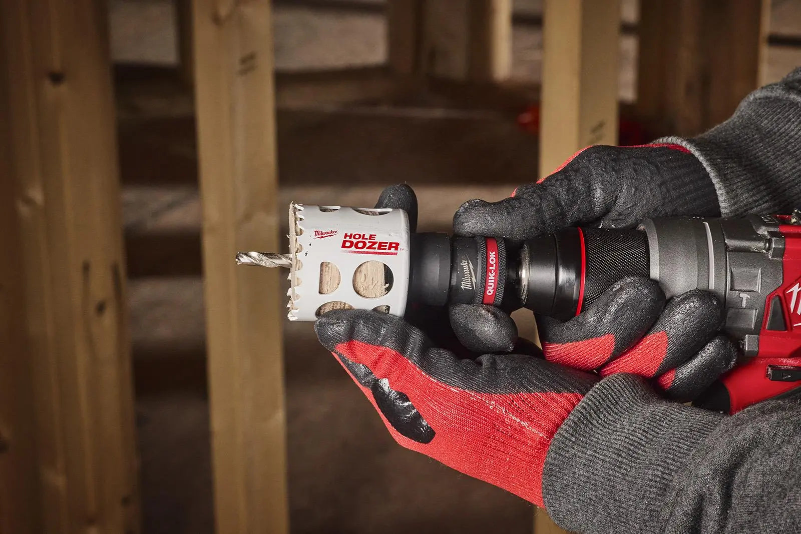 Milwaukee Quik-Lok Holesaw Arbor 9.5mm Hex Shank 14-30mm Hole Saws White Rose Tools