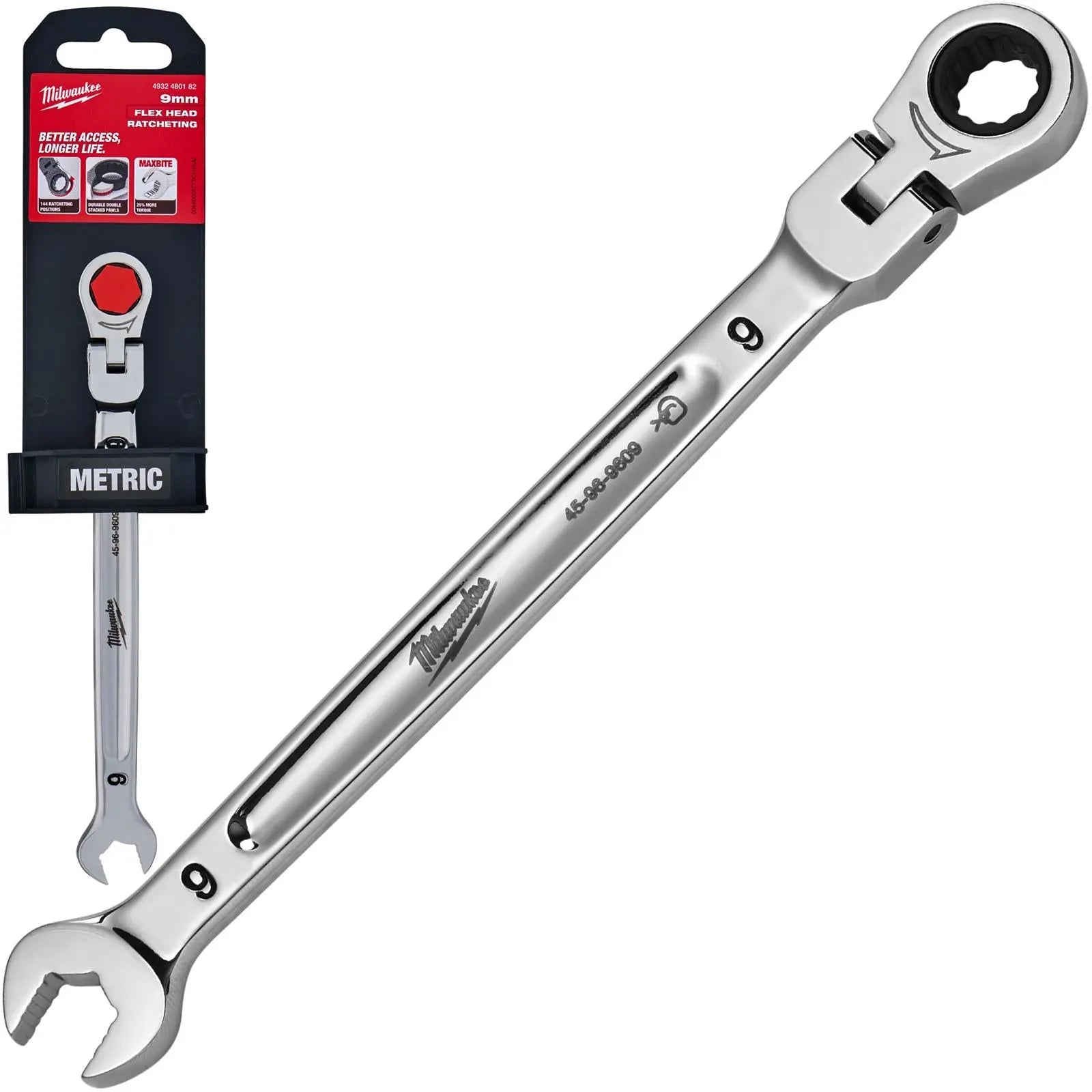 Milwaukee Ratchet Combination Spanner MAX BITE Flexible Head