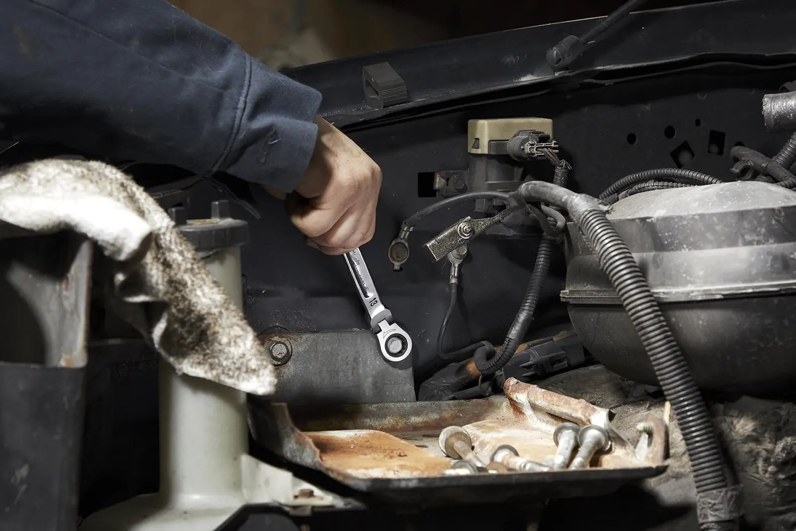 Milwaukee Ratchet Combination Spanner Set Flexi Head MAX BITE 15 Piece 8-22mm