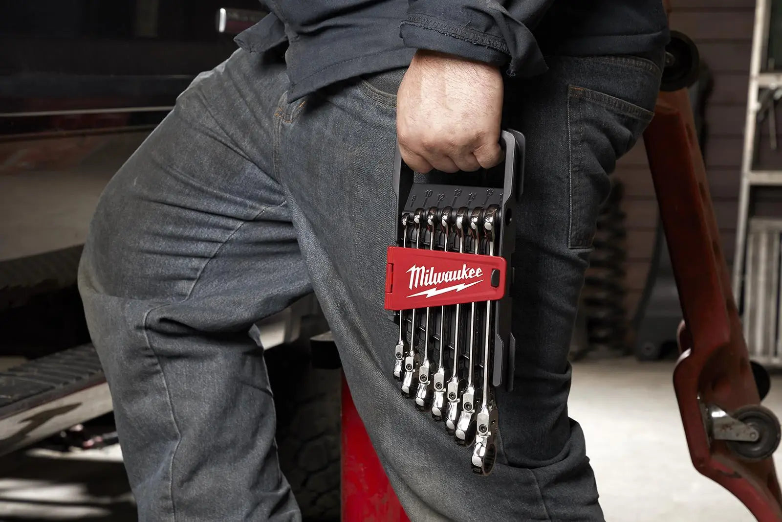 Milwaukee Ratchet Combination Spanner Set Flexi Head MAX BITE 7 Piece 8-17mm