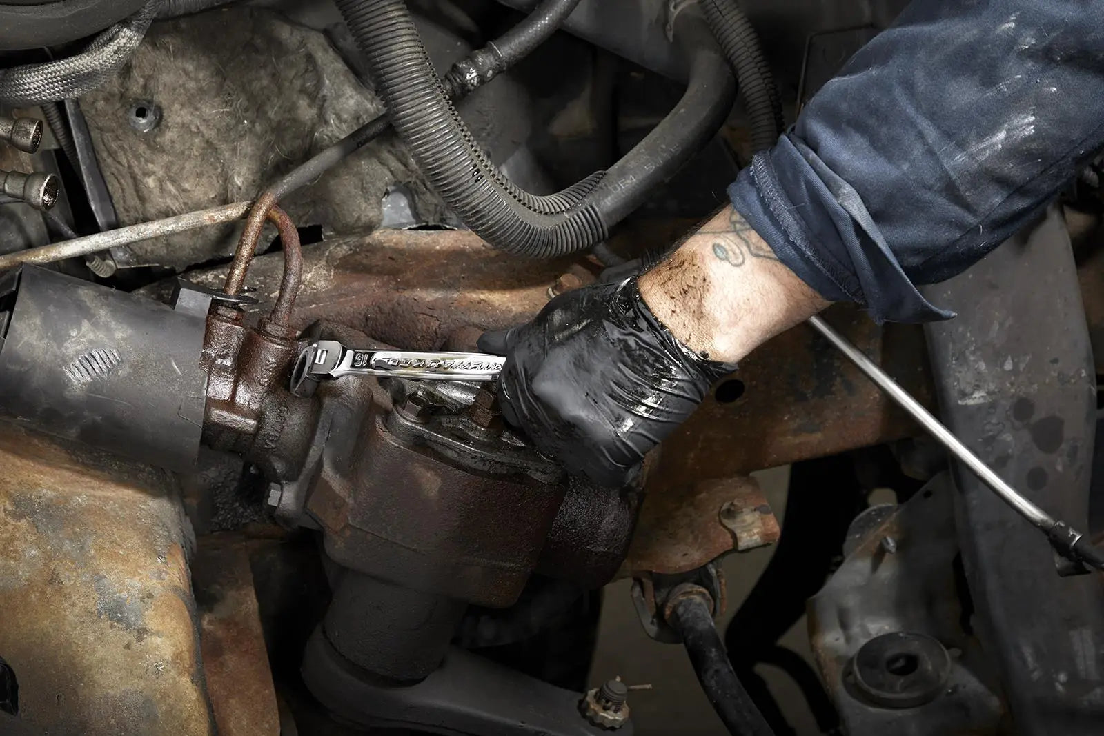 Milwaukee Ratchet Combination Spanner Set Flexi Head MAX BITE 7 Piece 8-17mm