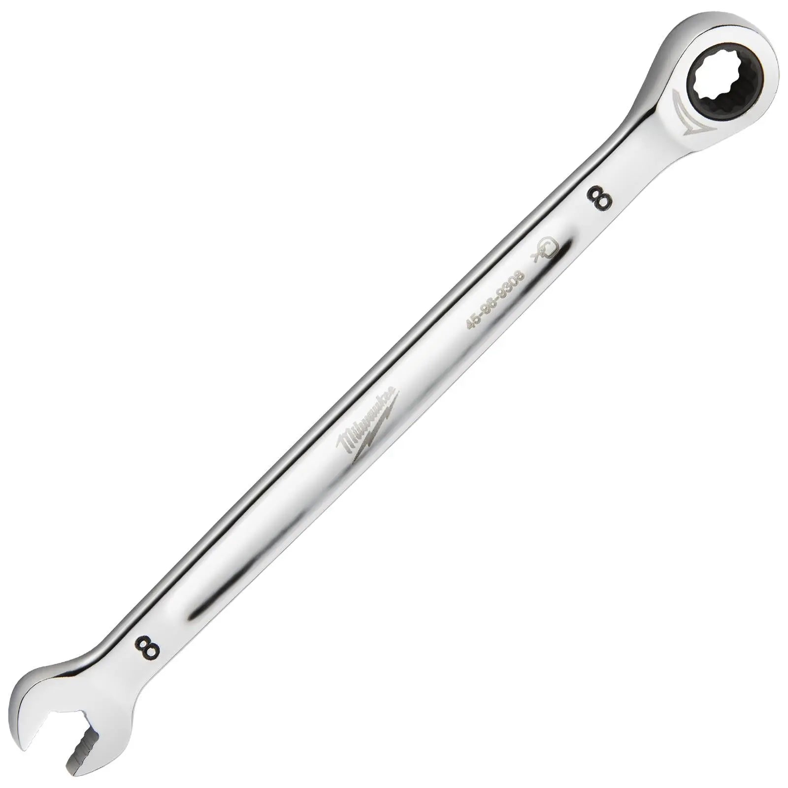 Milwaukee Ratchet Combination Spanners MAX BITE Fixed Head Open End Ring - Choose Size White Rose Tools