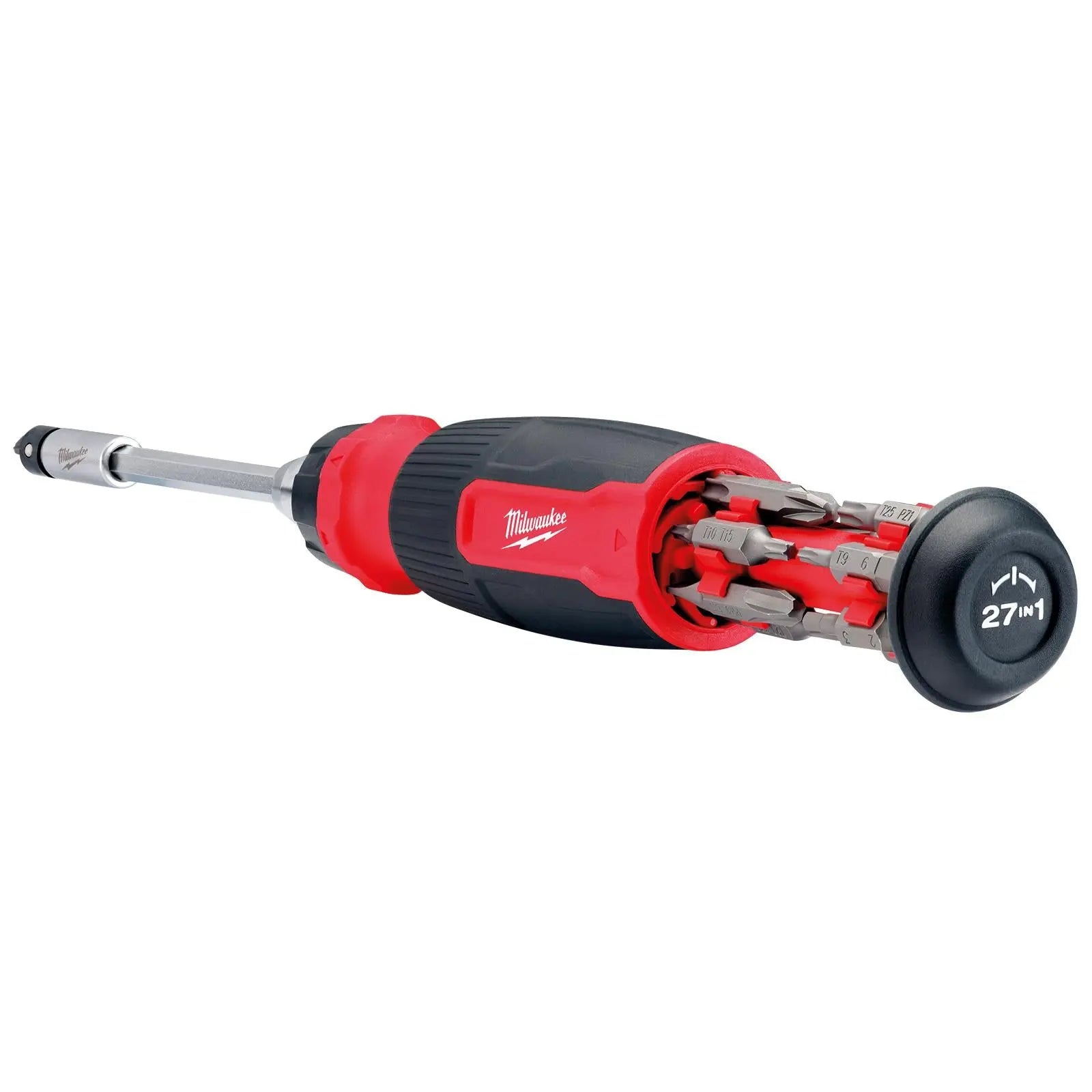 Milwaukee Ratchet Screwdriver Set 27 in 1 Multi Bit Pozi Phillips Torx Slotted Hex  White Rose Tools
