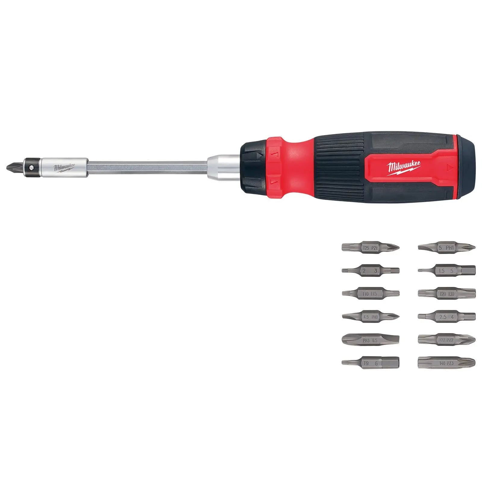 Milwaukee Ratchet Screwdriver Set 27 in 1 Multi Bit Pozi Phillips Torx Slotted Hex  White Rose Tools