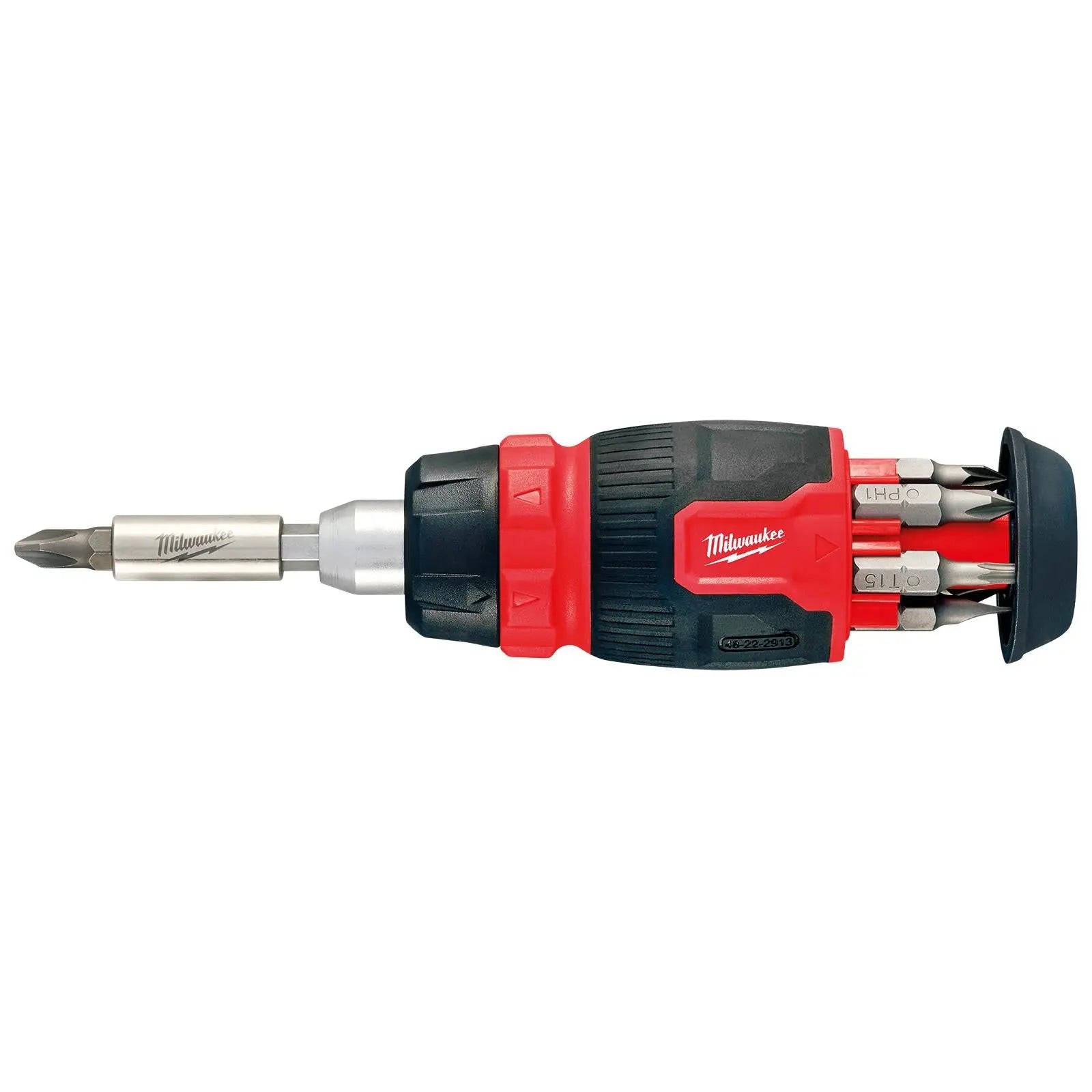 Milwaukee Ratchet Screwdriver Set Compact 8 in 1 Multi Bit Stubby Pozi Phillips Torx Slotted  White Rose Tools