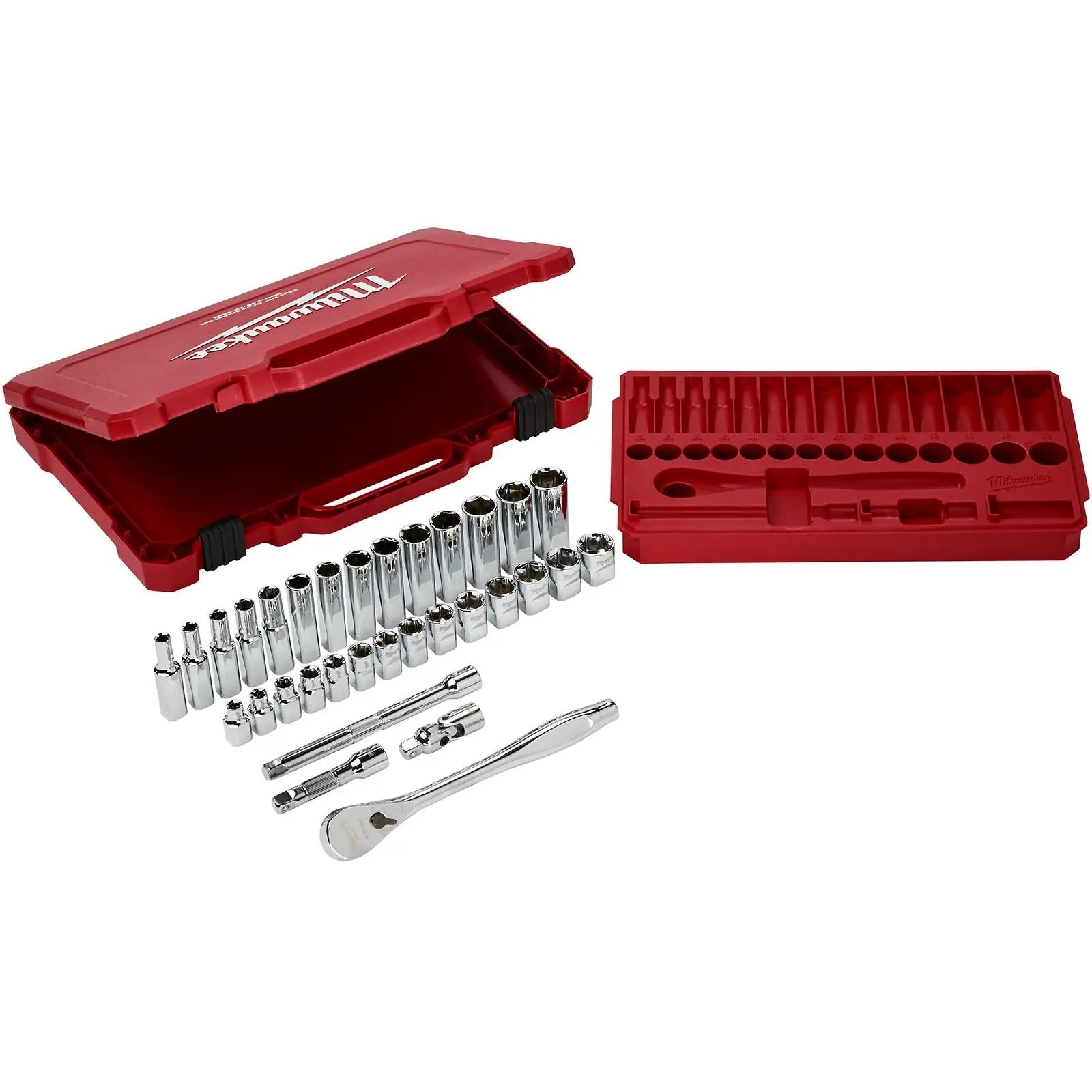Milwaukee Ratchet Socket Set 3/8" Drive 32 Piece Metric 6-19mm