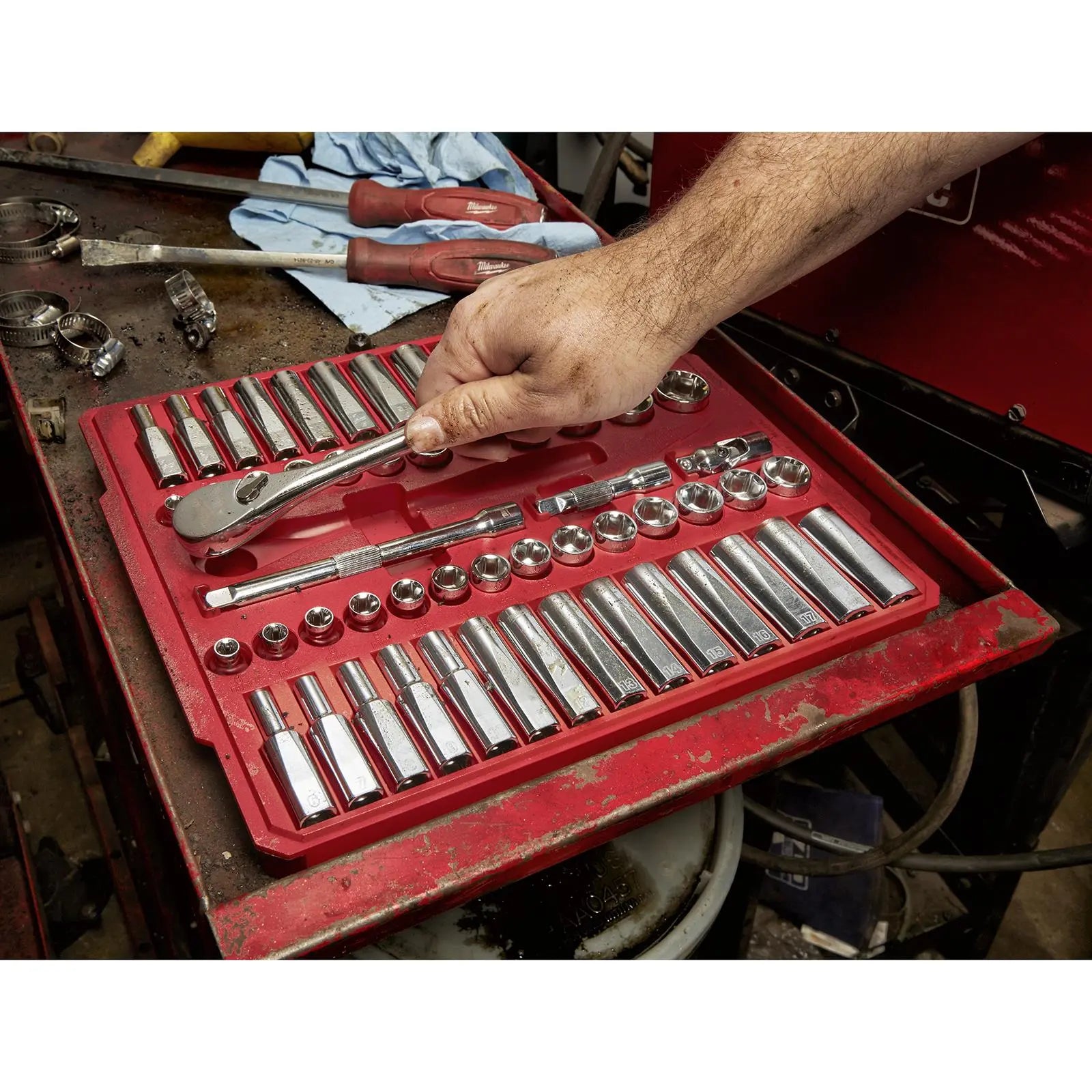 Milwaukee Ratchet Socket Set 3/8" Drive 56 Piece Metric Imperial