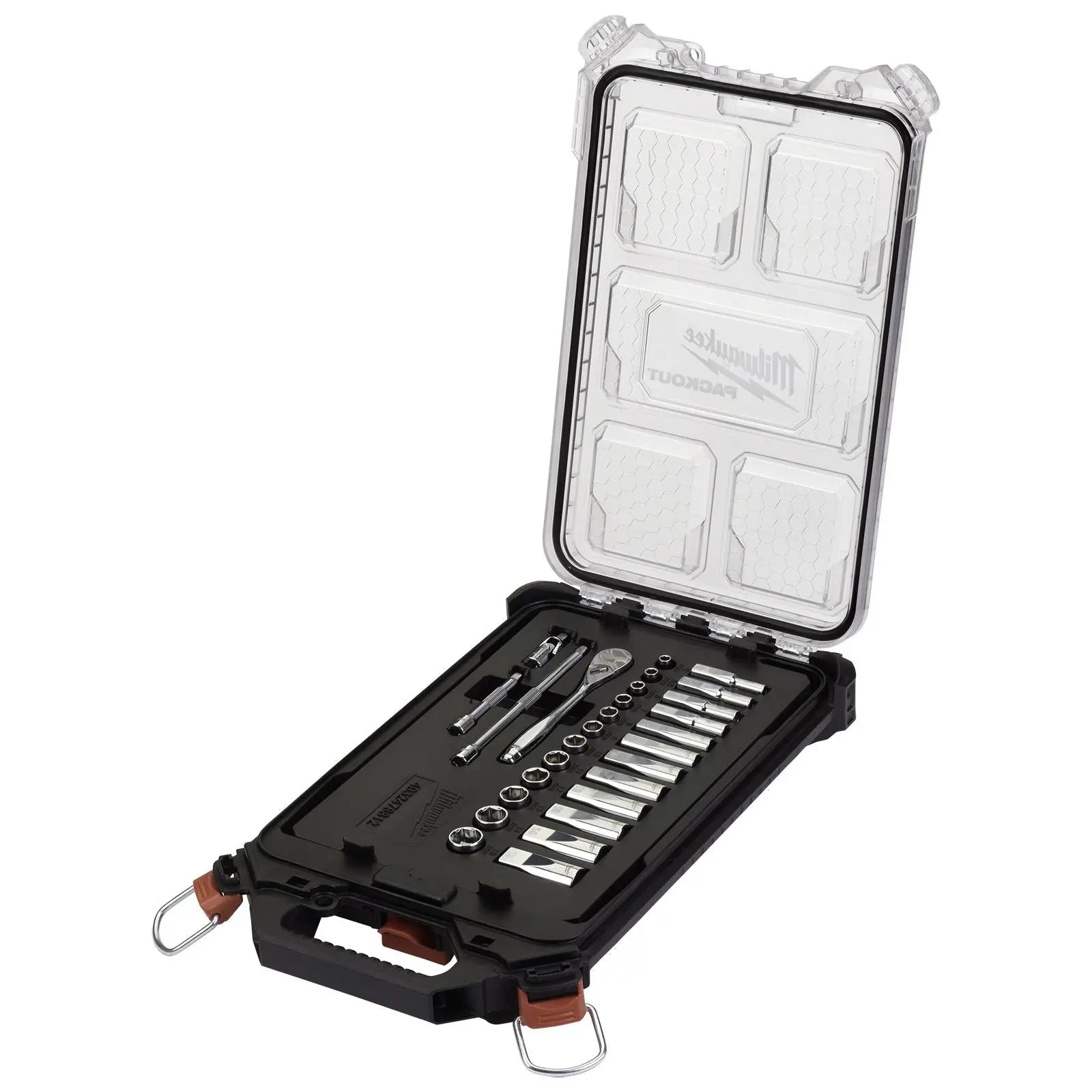 Milwaukee Ratchet and Socket Set 1/4" Drive 28 Piece Packout Compact Slim Organiser