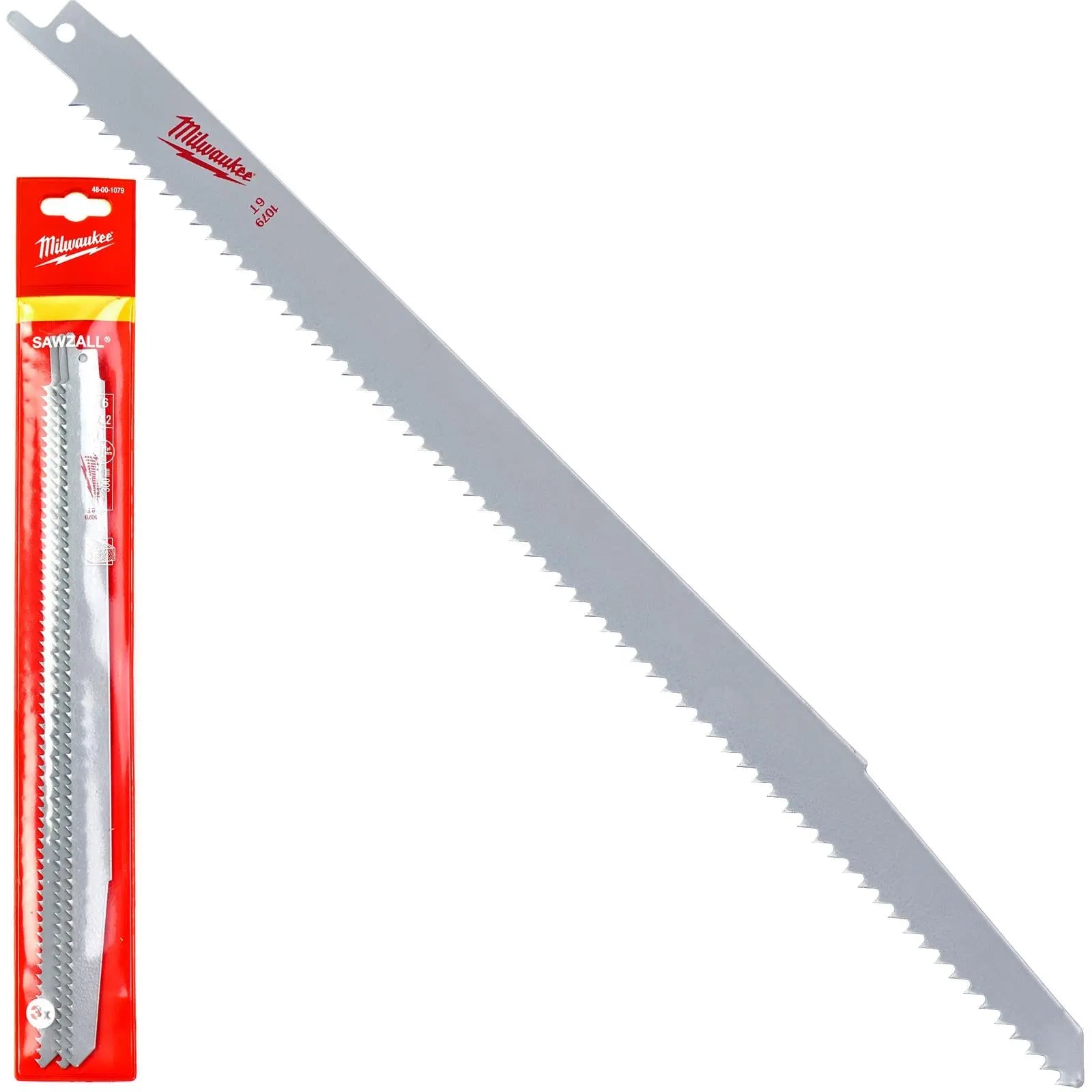 Milwaukee Reciprocating Saw Blade Sawzall 300mm 6 TPI 3 Pack Wood S1344D