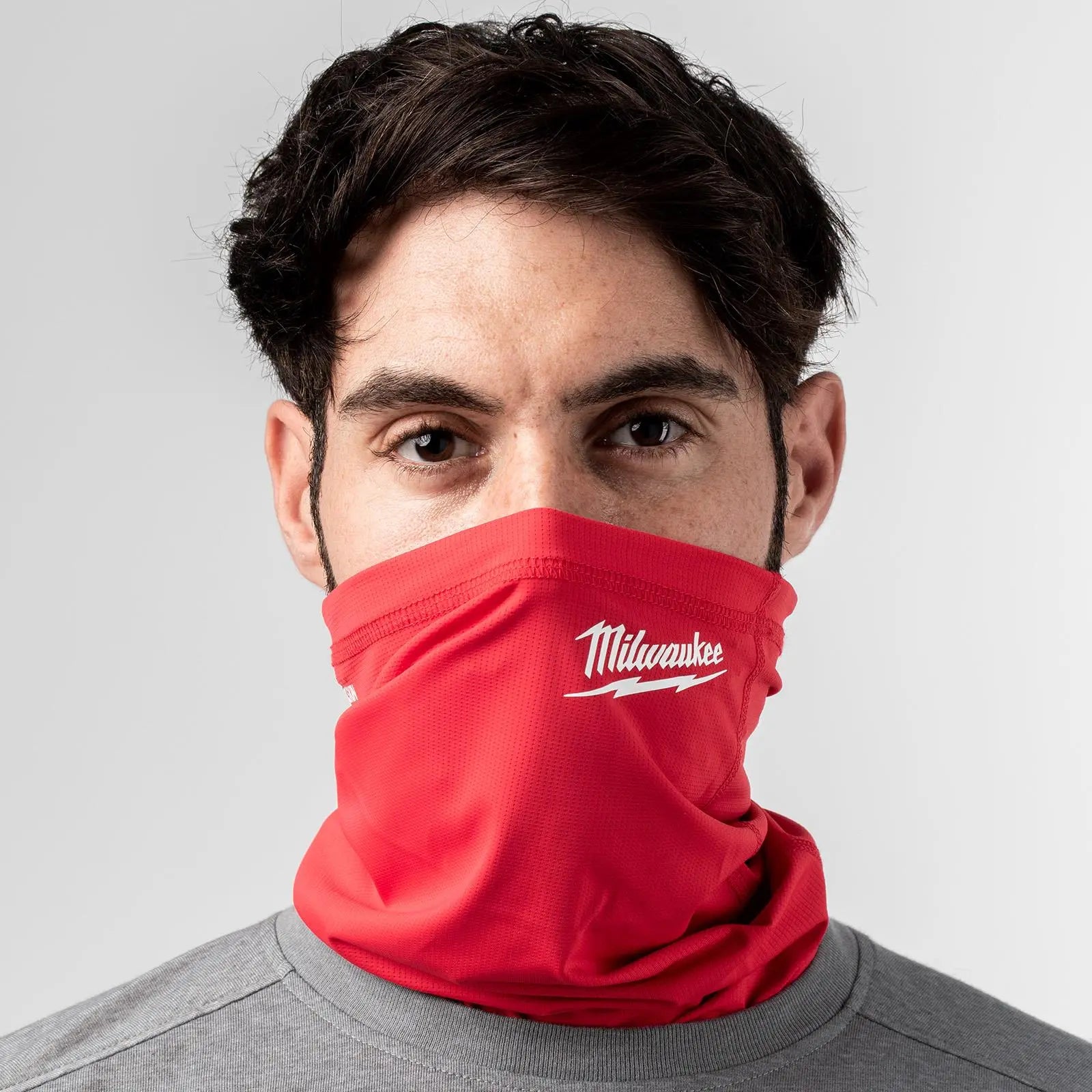 Milwaukee Red Performance Neck Gaiter and Face Mask White Rose Tools