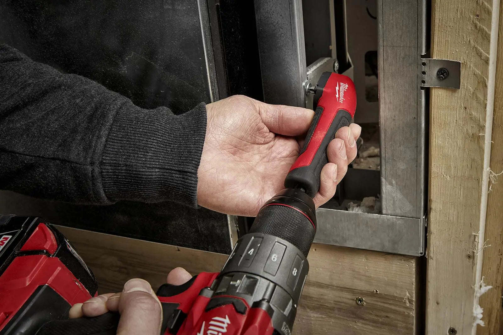 Milwaukee Right Angle Drill Attachment SHOCKWAVE Impact Duty 11 Piece